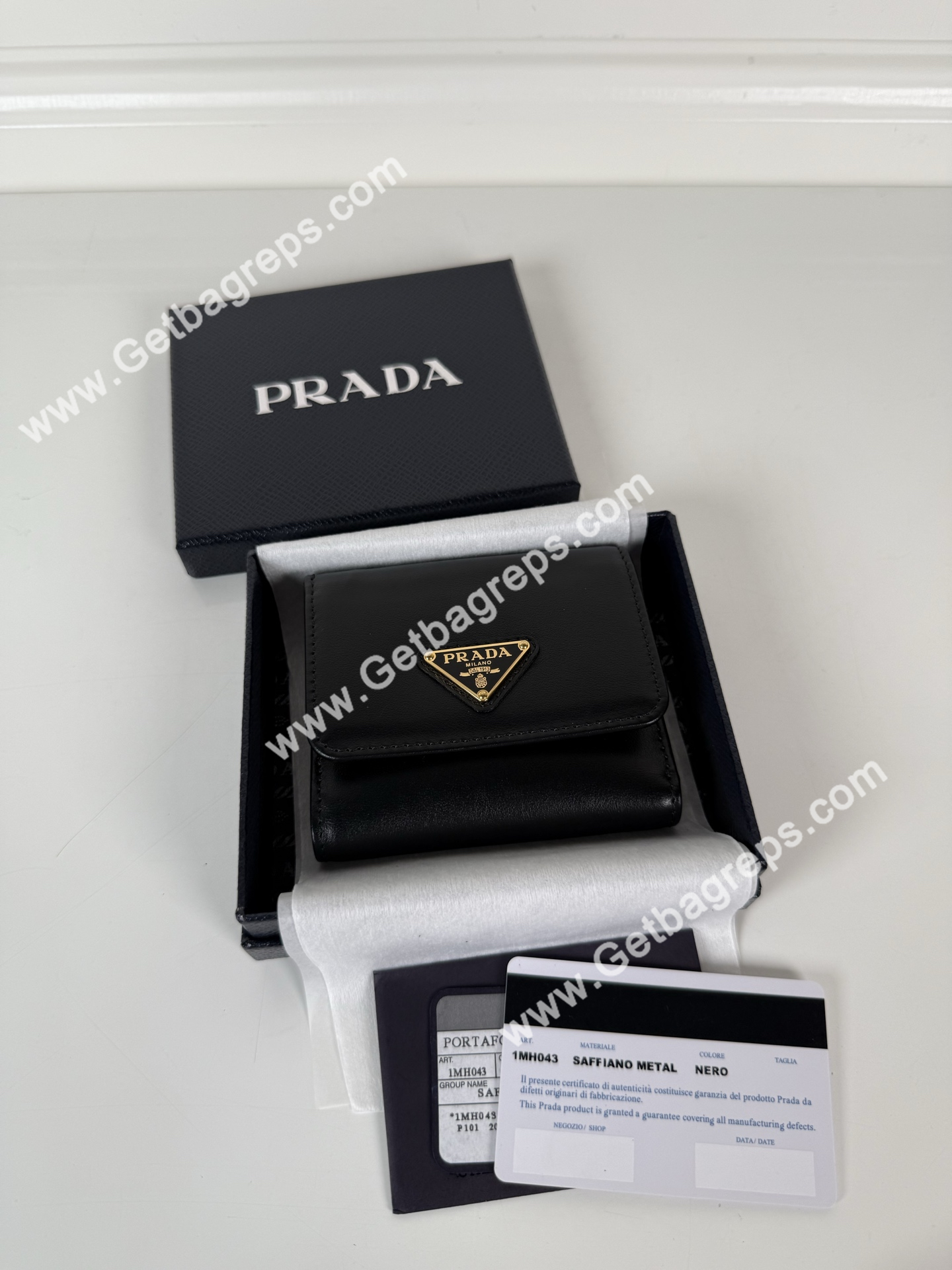 Prada 1MH043 Women Wallet Black-4
