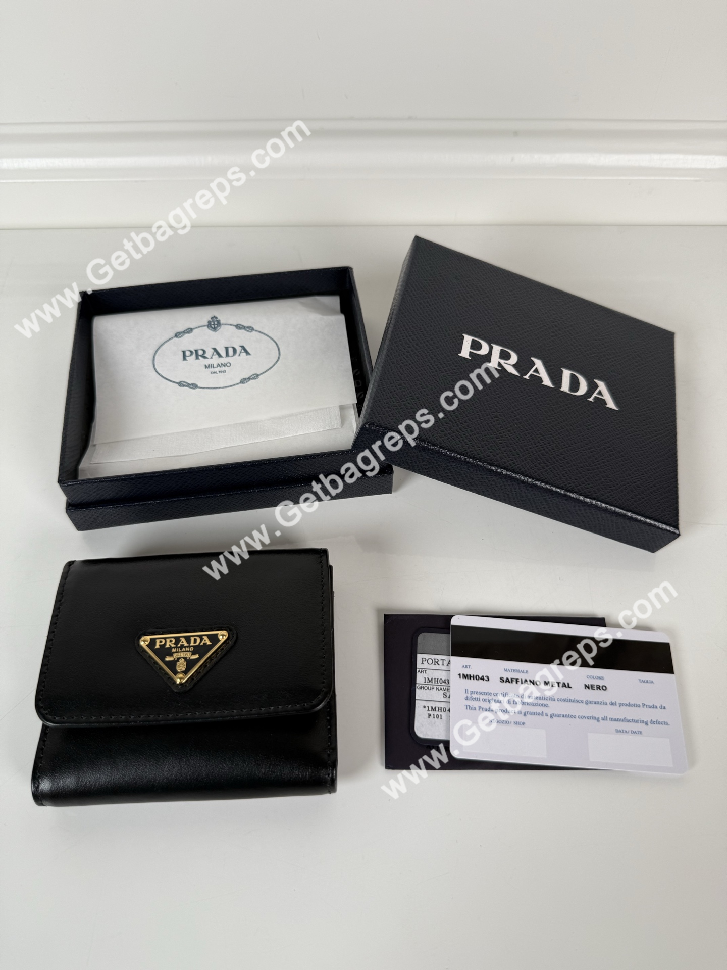 Prada 1MH043 Women Wallet Black-4