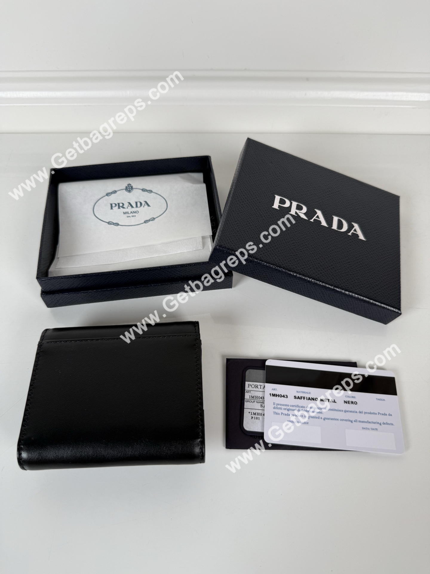 Prada 1MH043 Women Wallet Black-4