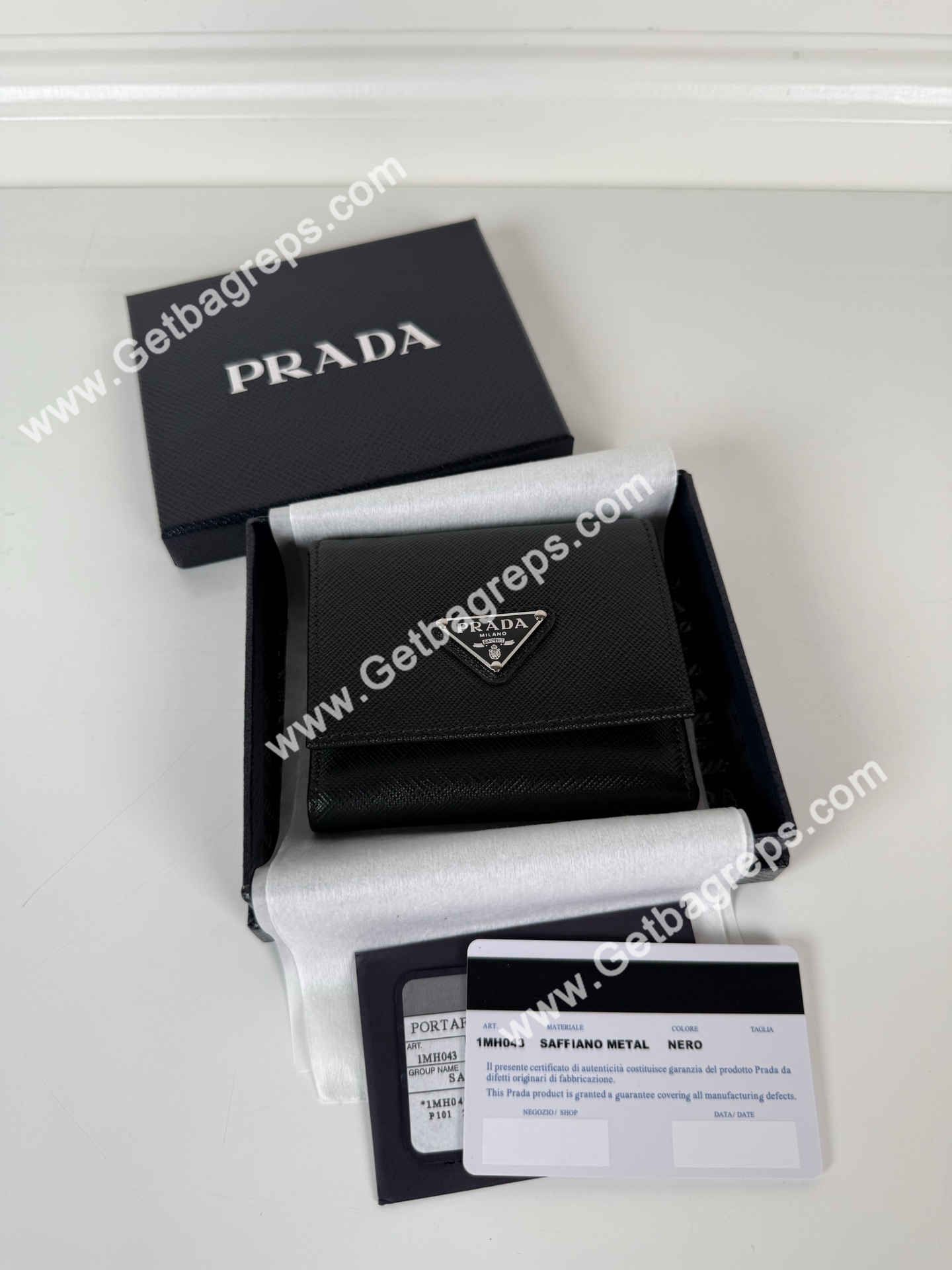 Prada 1MH043 Women Wallet Black