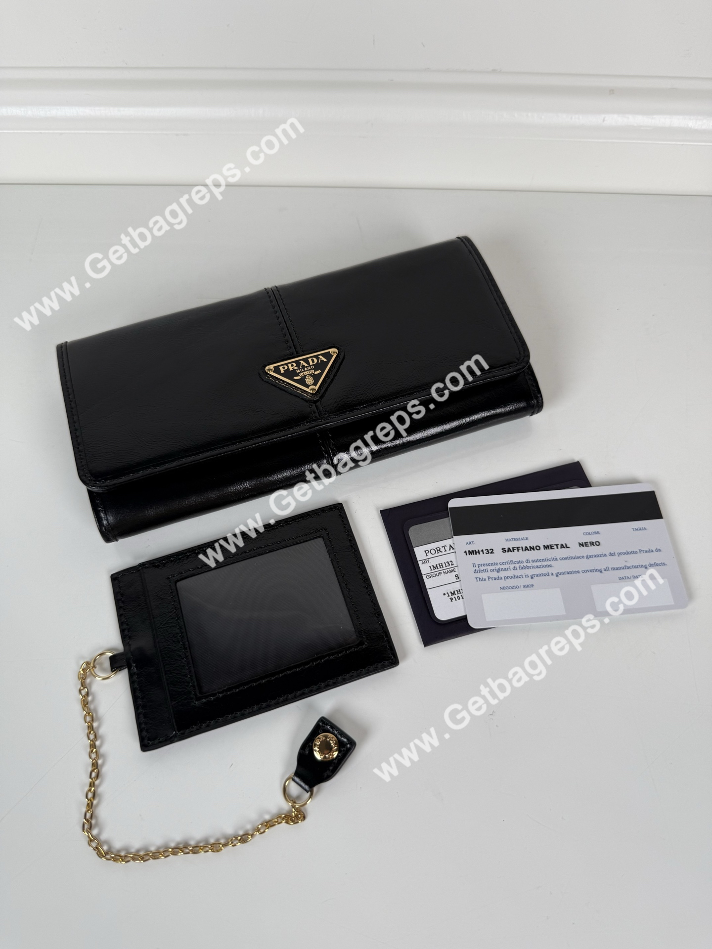 Prada 1MH132 Men Wallet Black-2