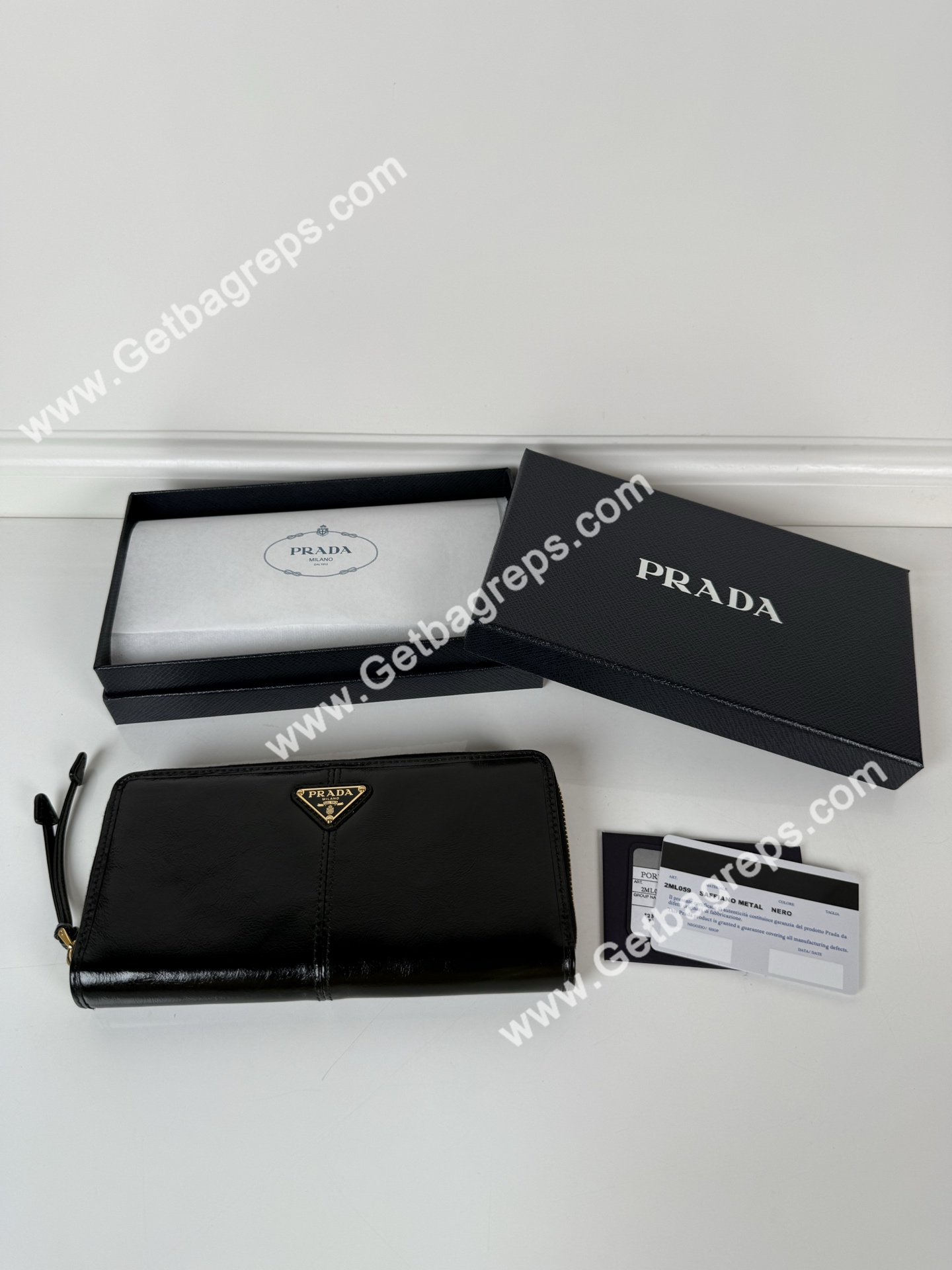 Prada 1MH132 Men Wallet Black-3