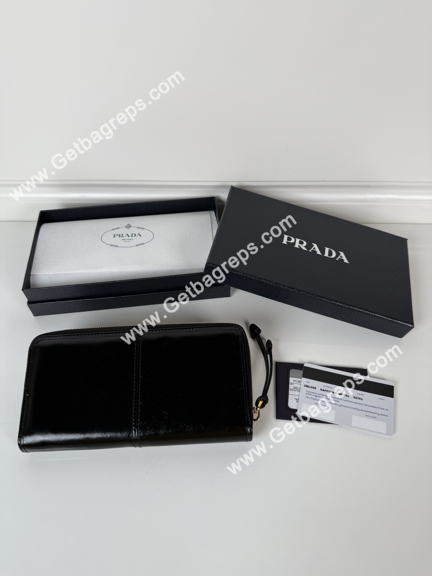 Prada 1MH132 Men Wallet Black-3