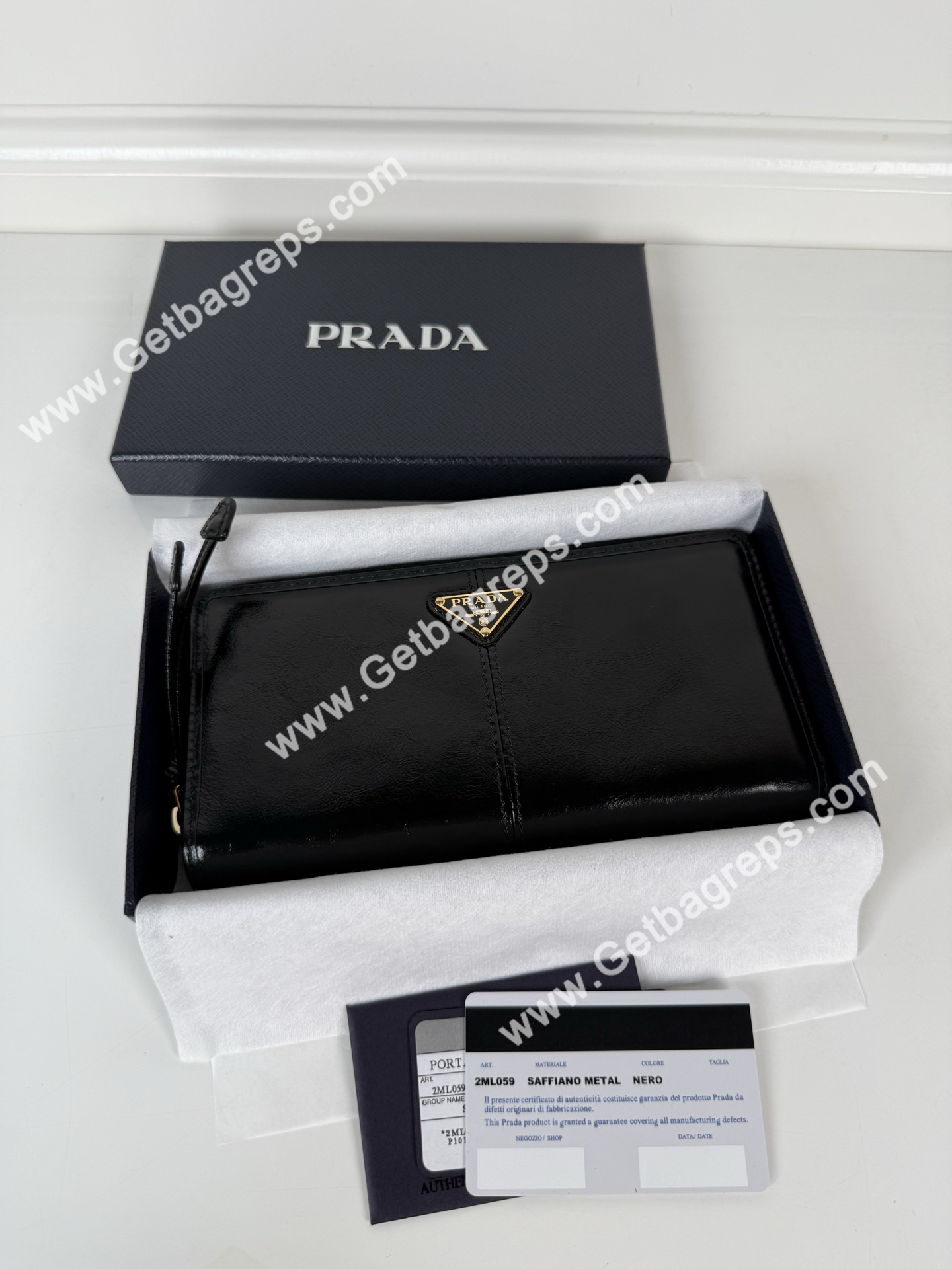 Prada 1MH132 Men Wallet Black-3