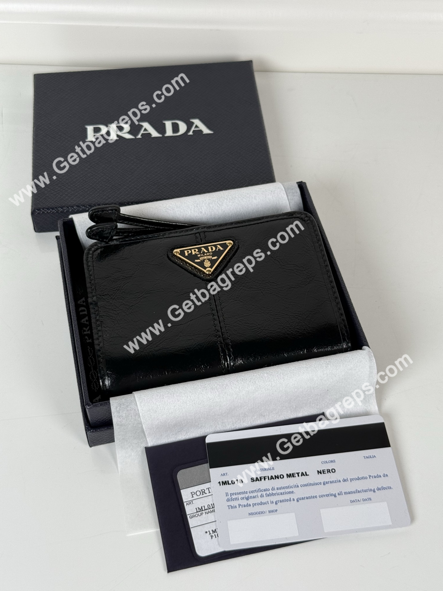 Prada 1ML018 Men Wallet Black-1