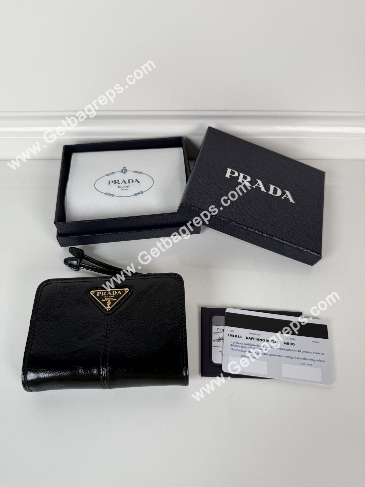Prada 1ML018 Men Wallet Black-1