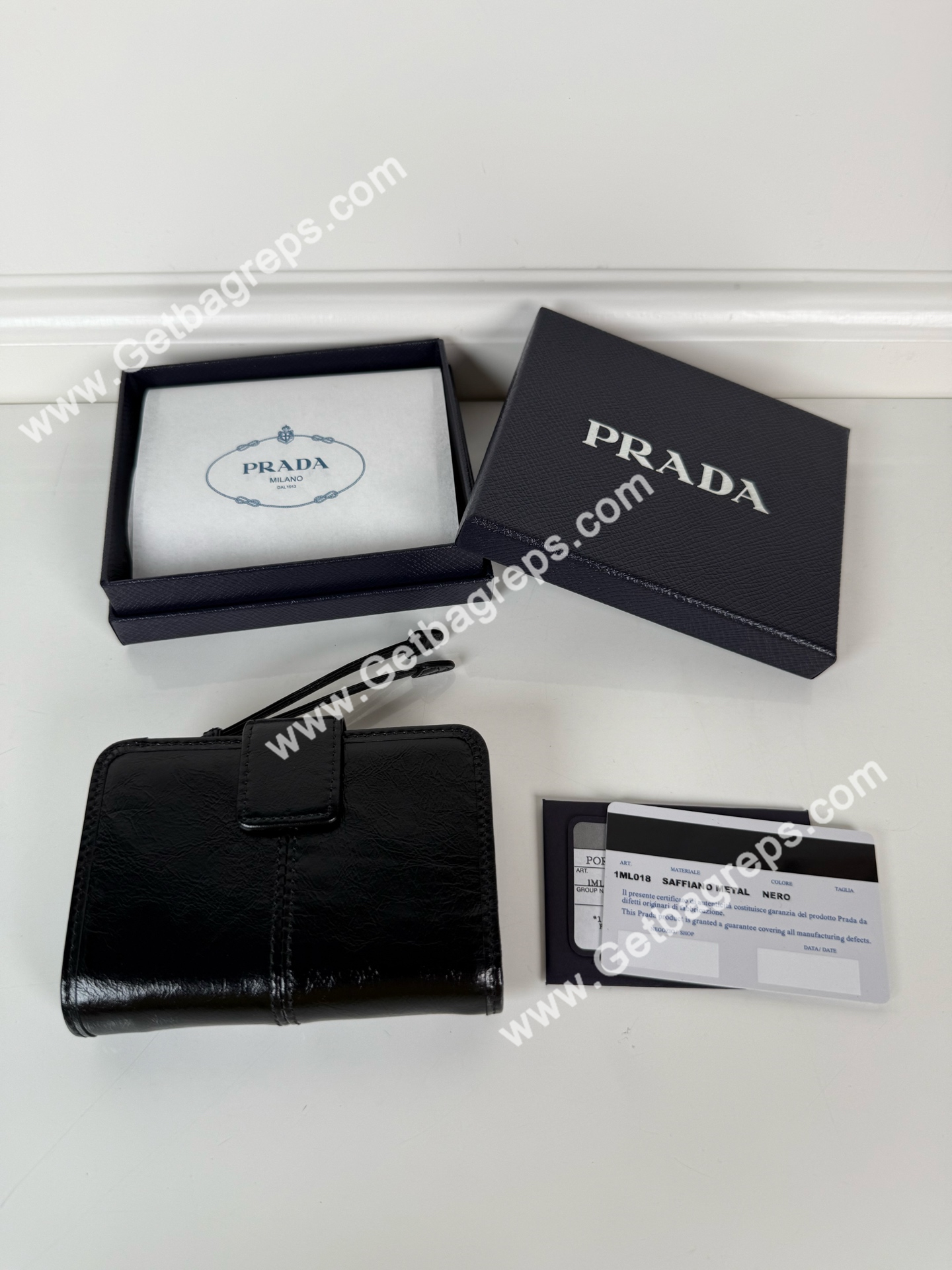 Prada 1ML018 Men Wallet Black-1