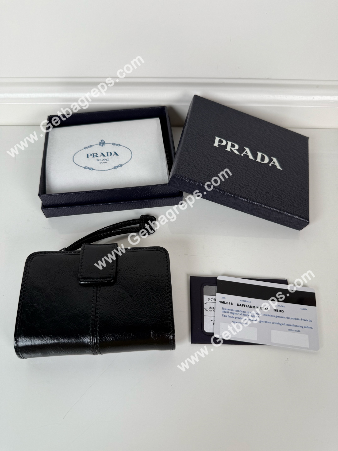 Prada 1ML018 Men Wallet Black-2