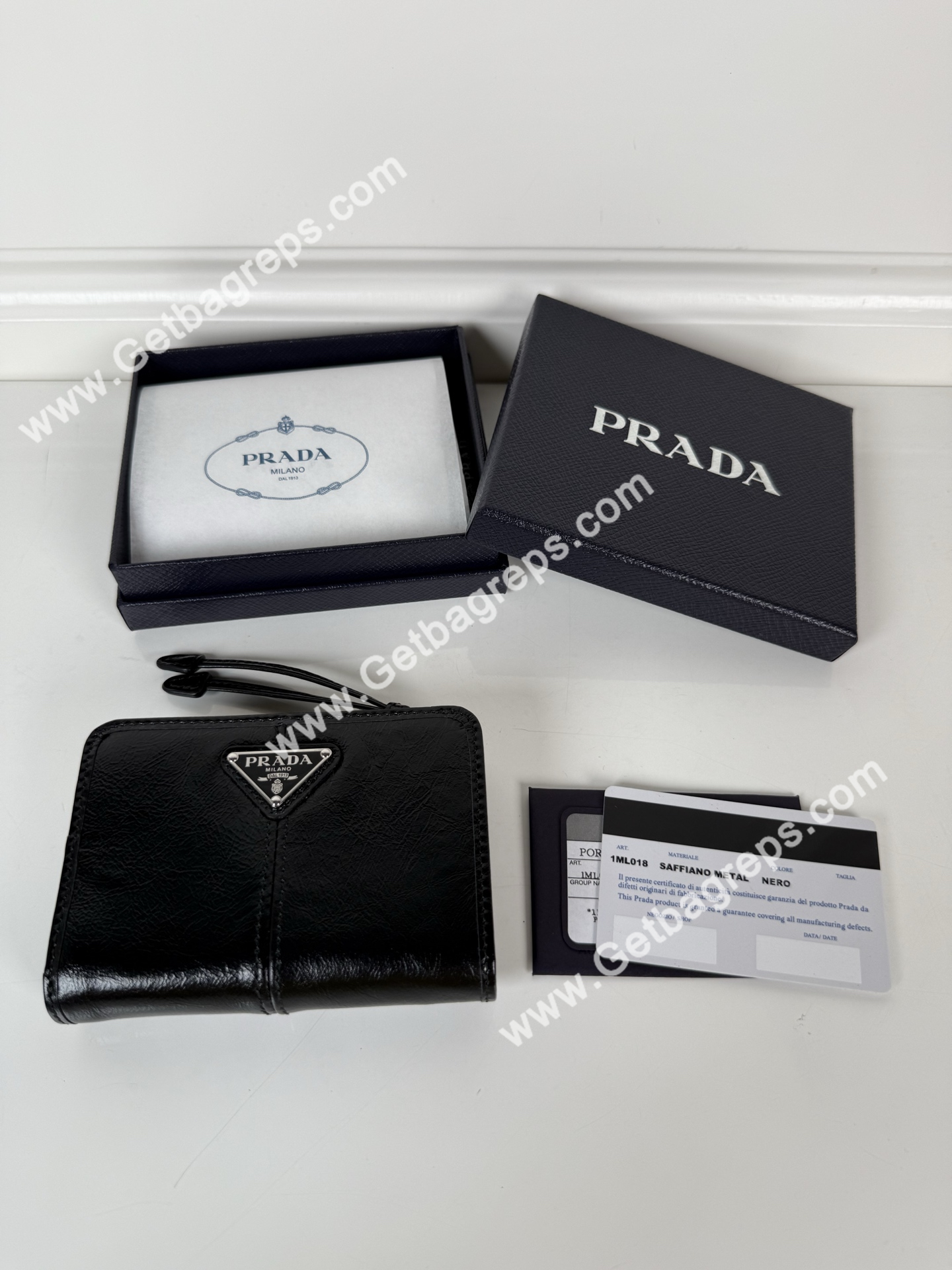 Prada 1ML018 Men Wallet Black-2