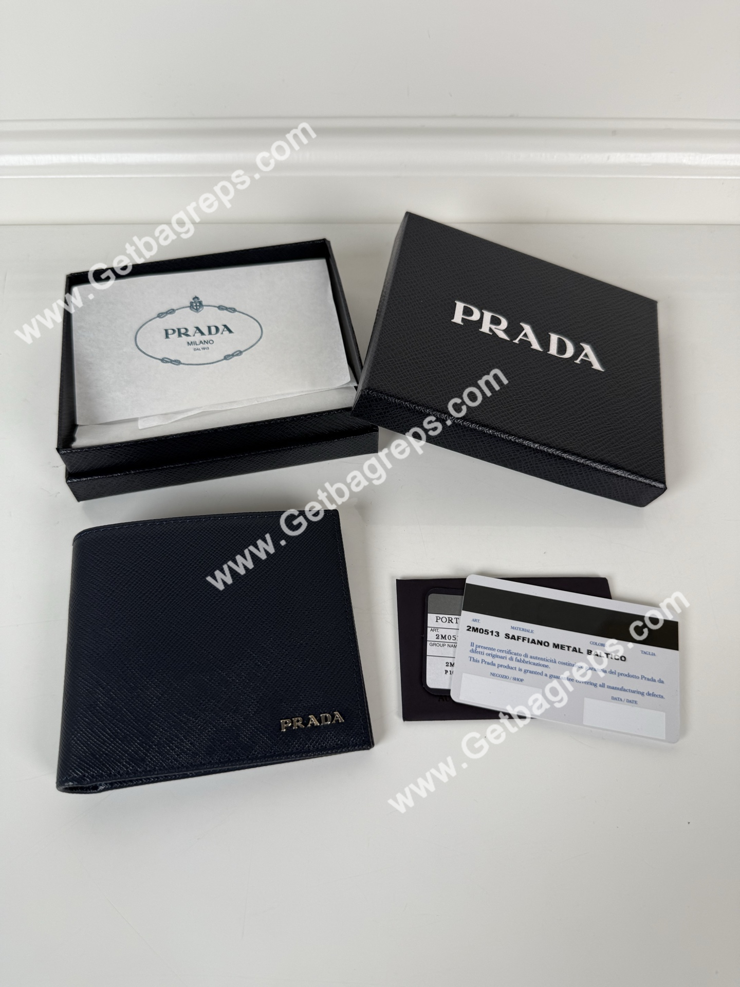 Prada 2M0513 Men Wallet Dark Blue