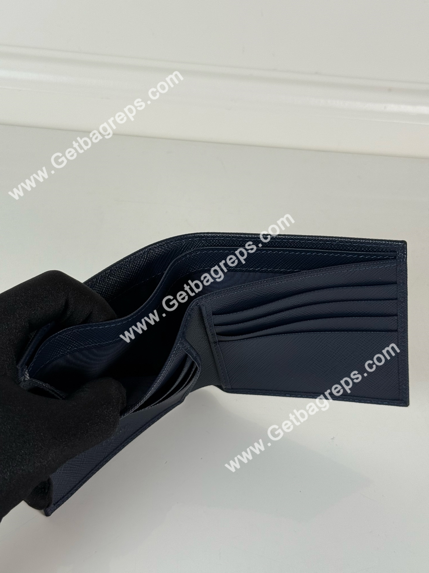 Prada 2M0513 Men Wallet Dark Blue