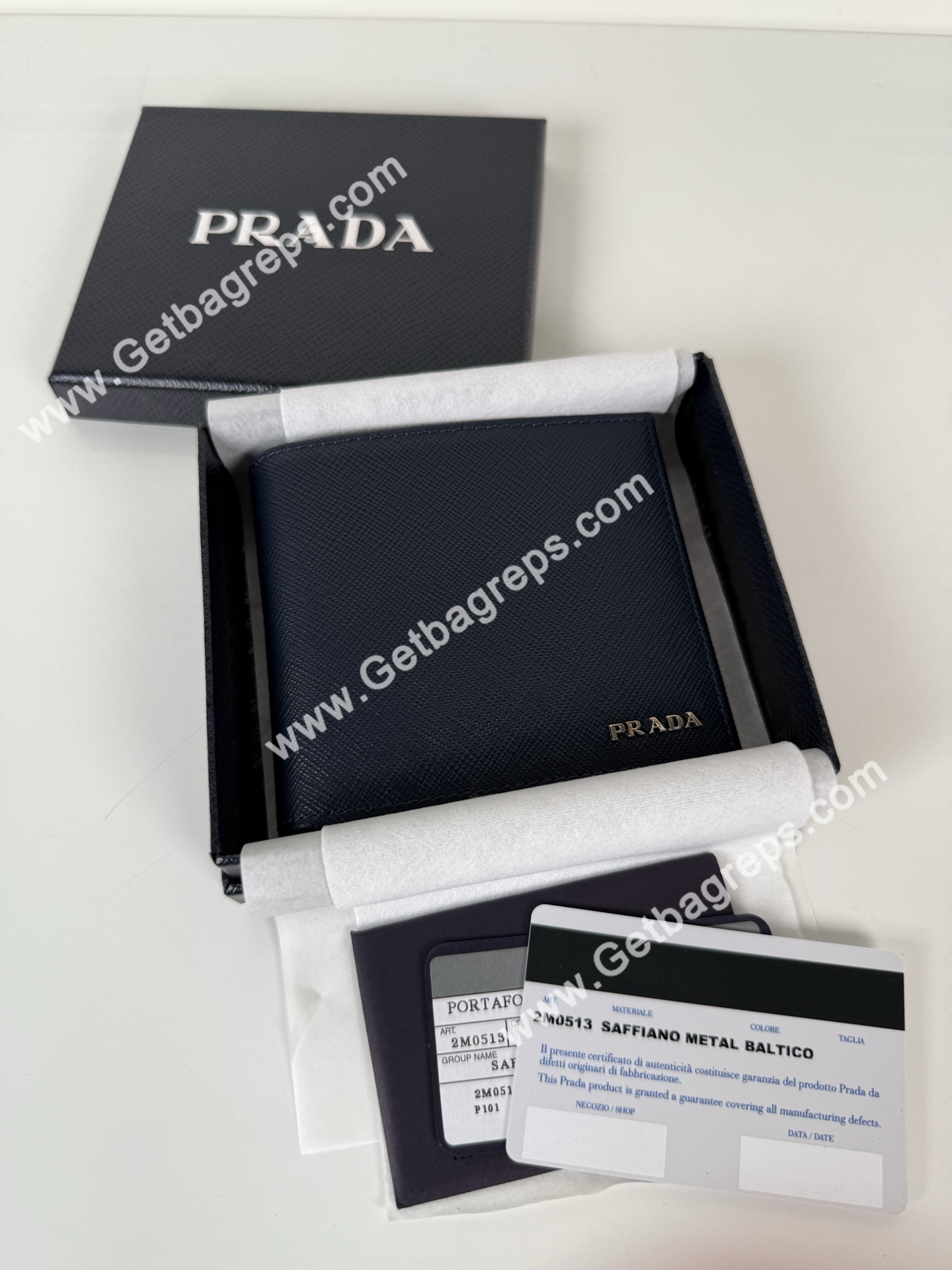 Prada 2M0513 Men Wallet Dark Blue
