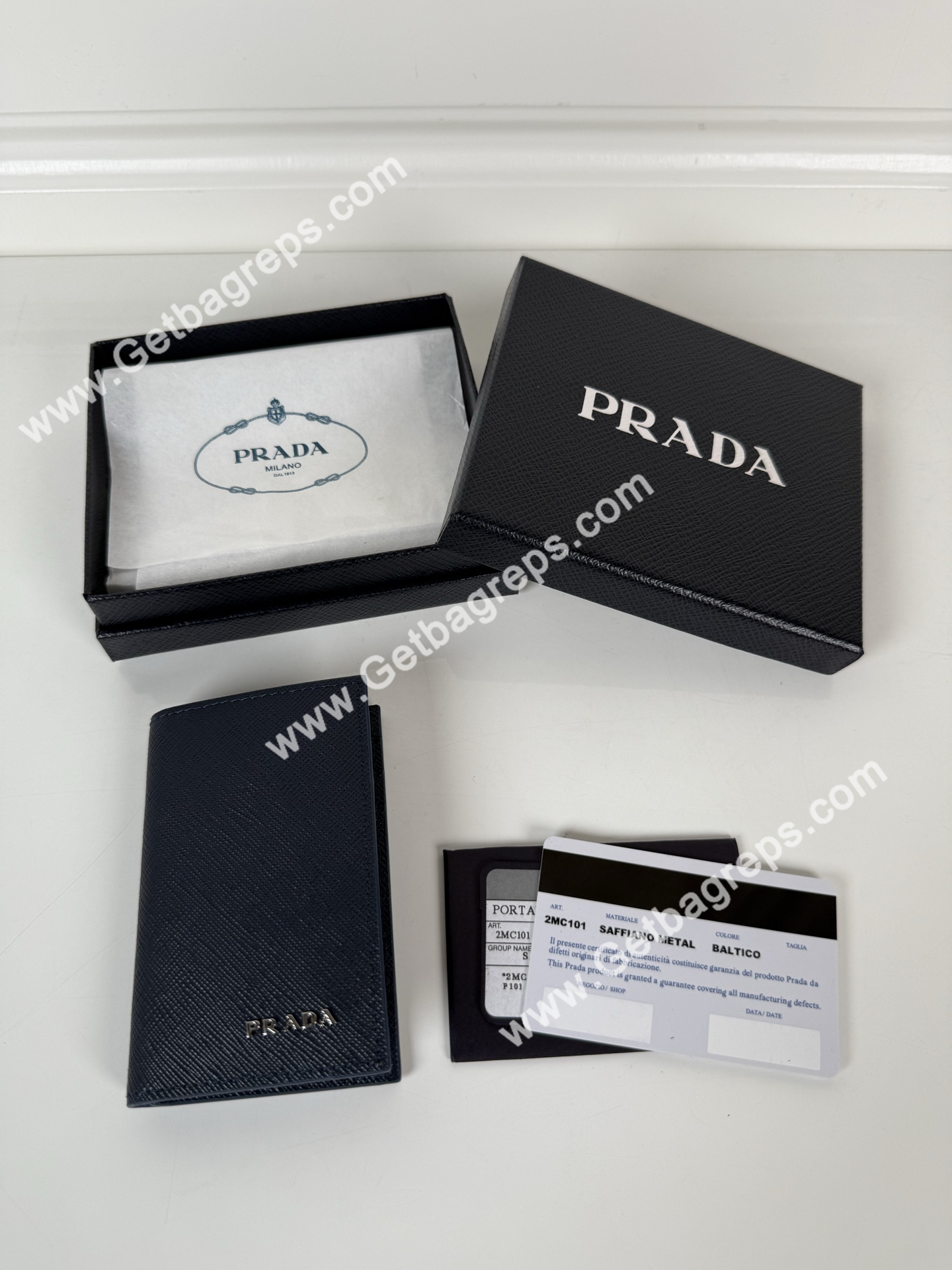 Prada 2MC101 Men Wallet Dark Blue