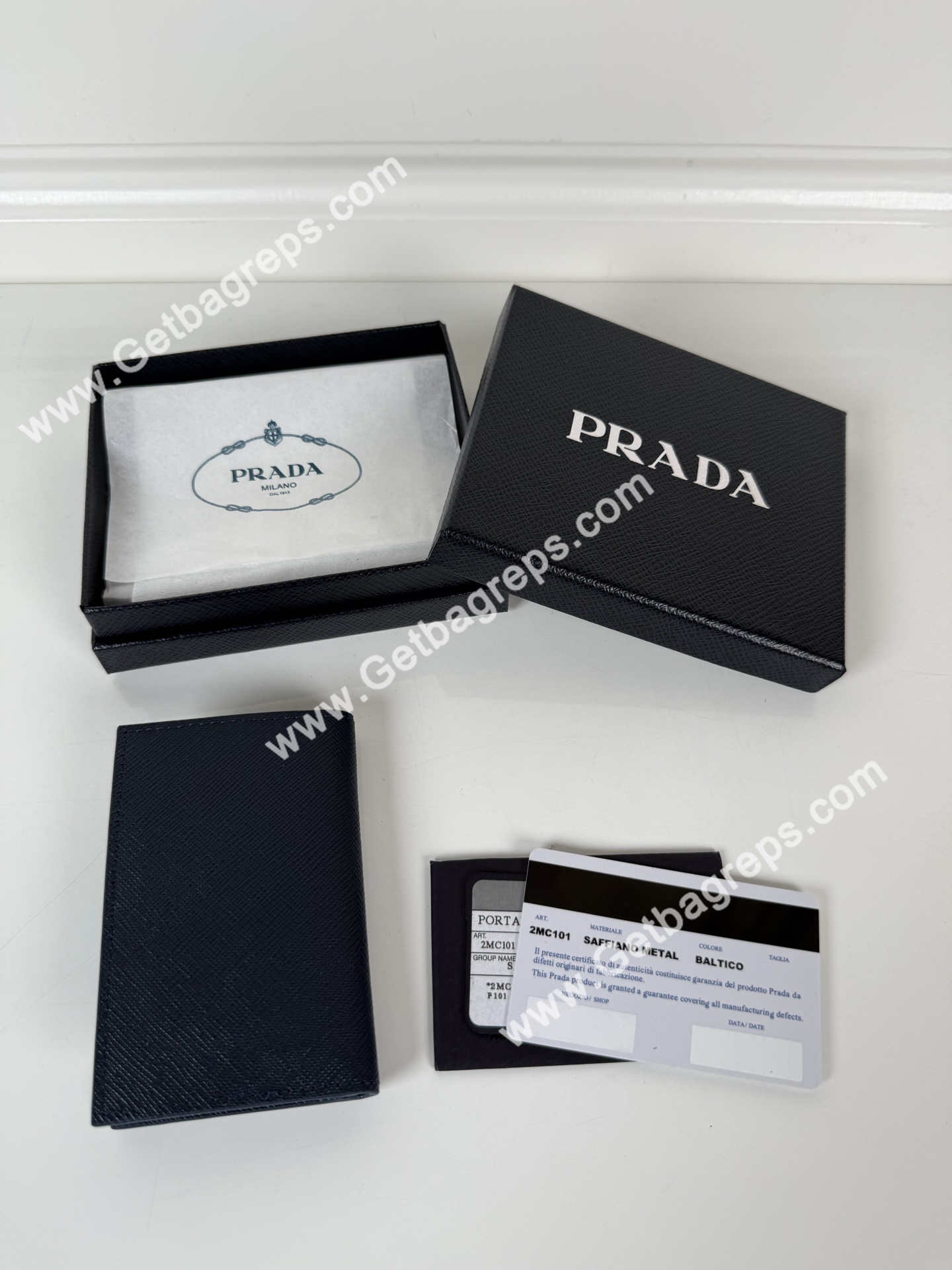 Prada 2MC101 Men Wallet Dark Blue