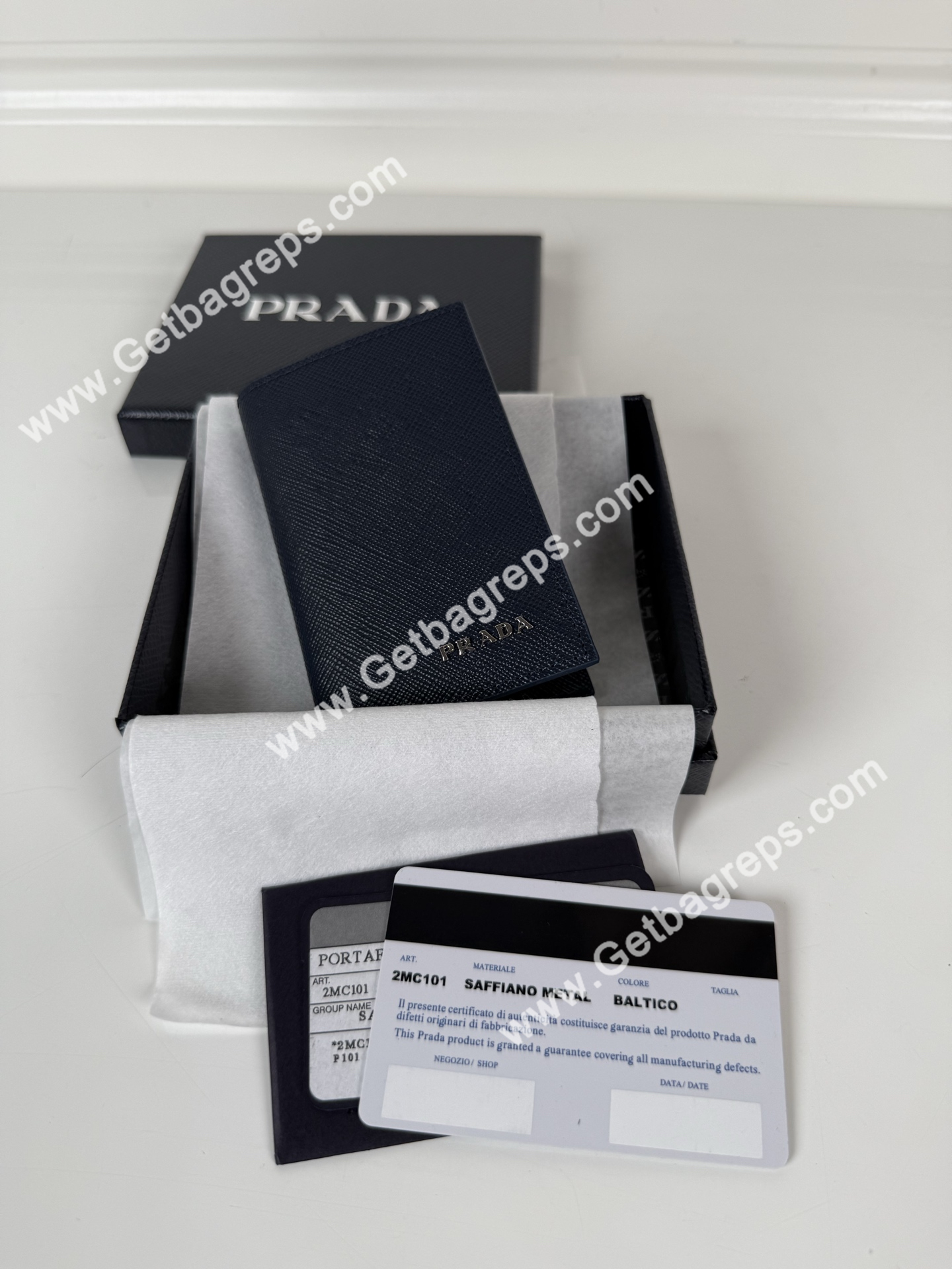 Prada 2MC101 Men Wallet Dark Blue