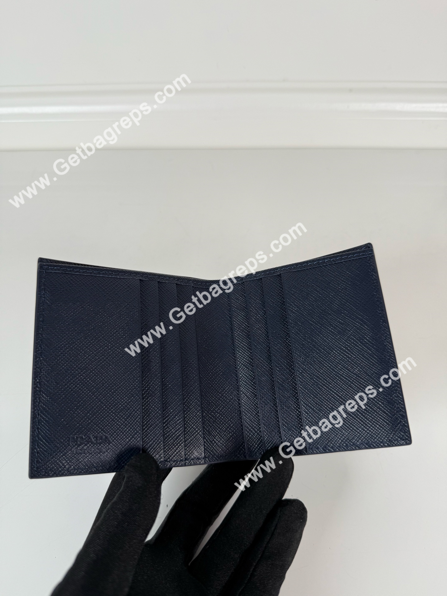 Prada 2MO004 Men Wallet Dark Blue