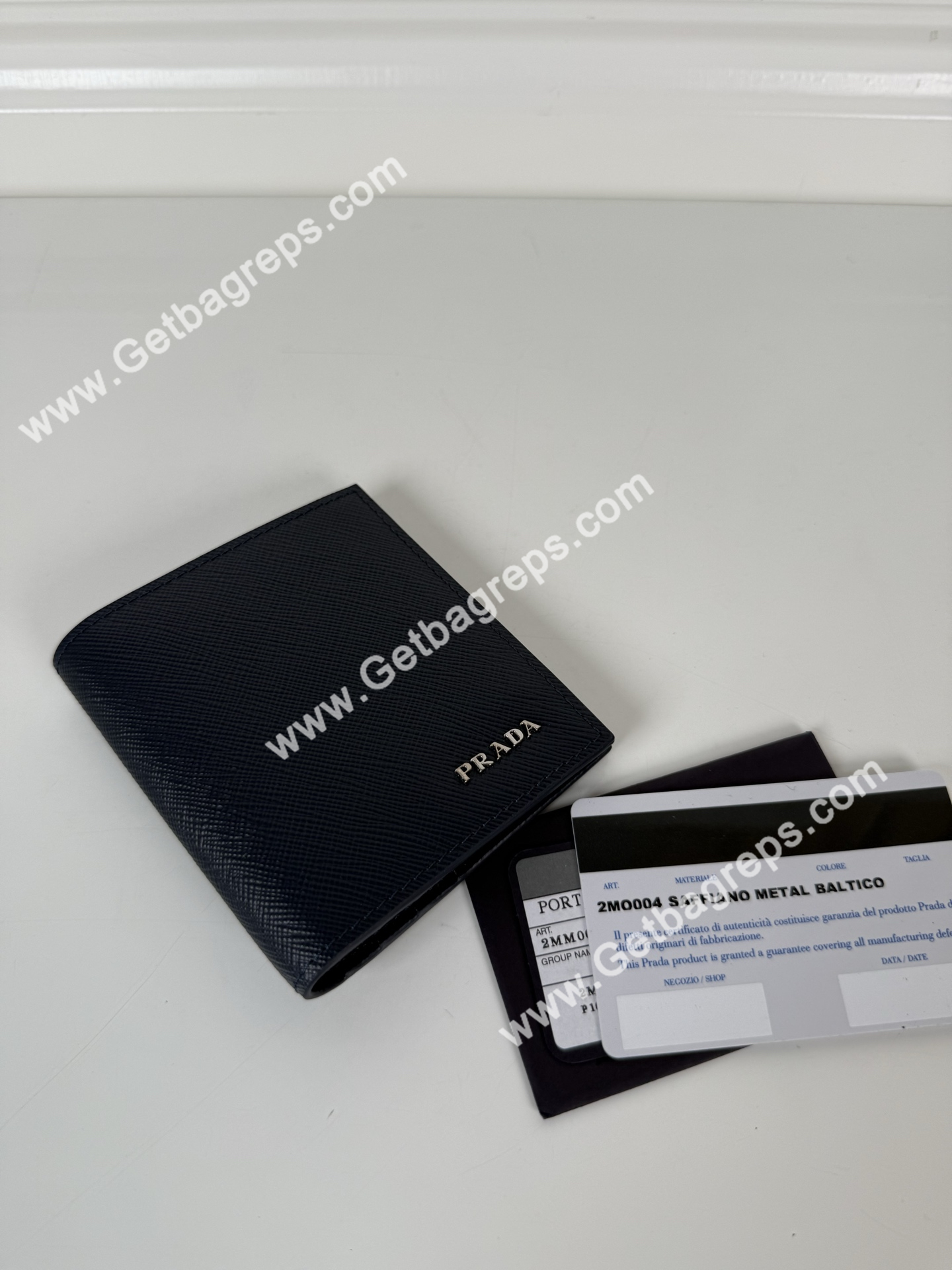 Prada 2MO004 Men Wallet Dark Blue