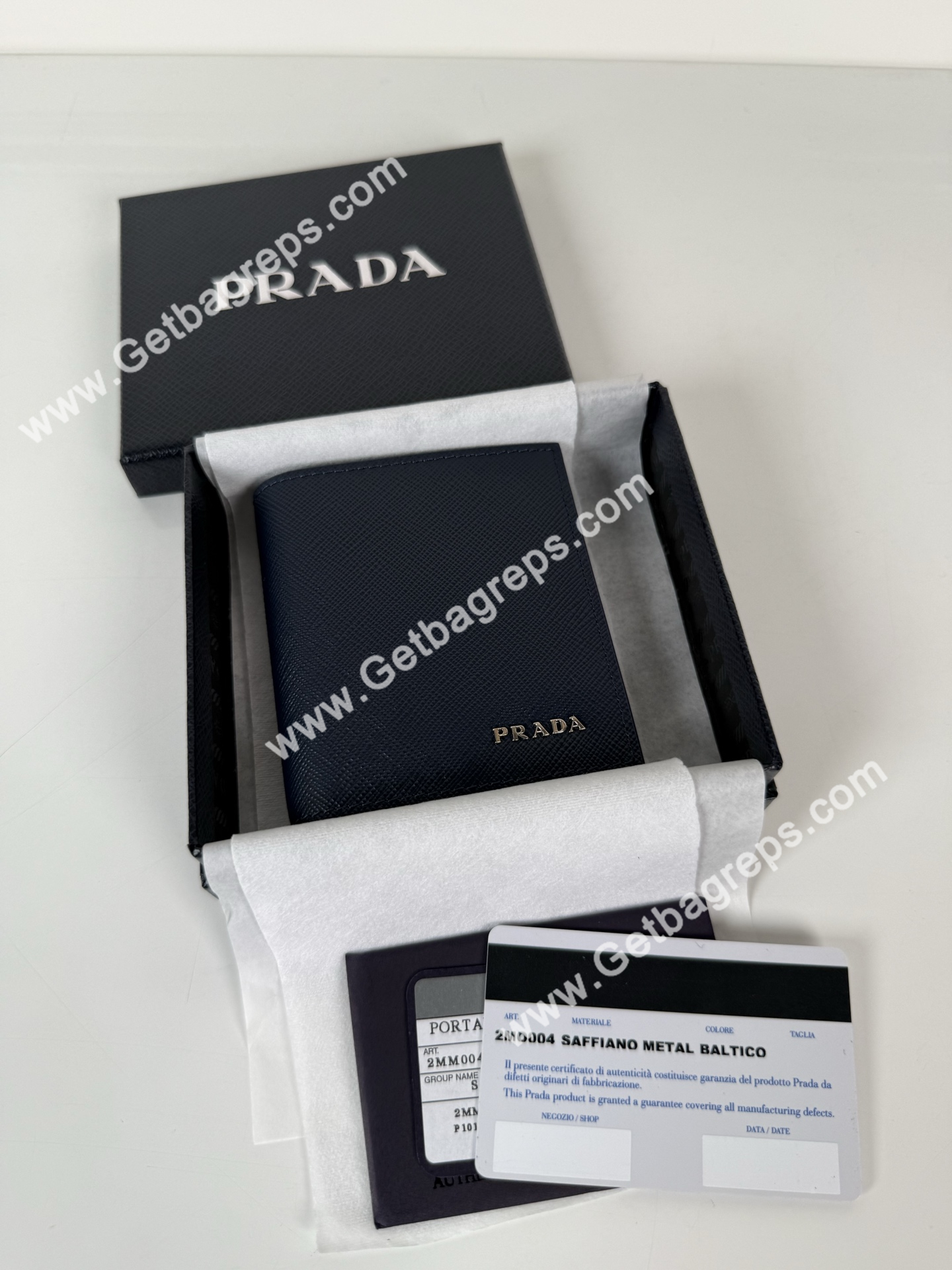 Prada 2MO004 Men Wallet Dark Blue