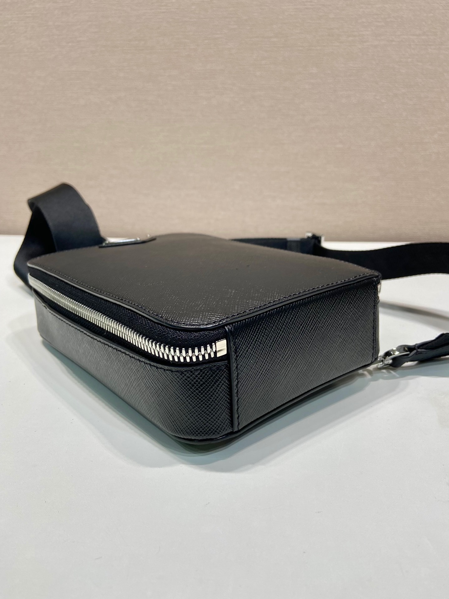Prada 2VZ106 Brique Saffiano Leather Bag Black