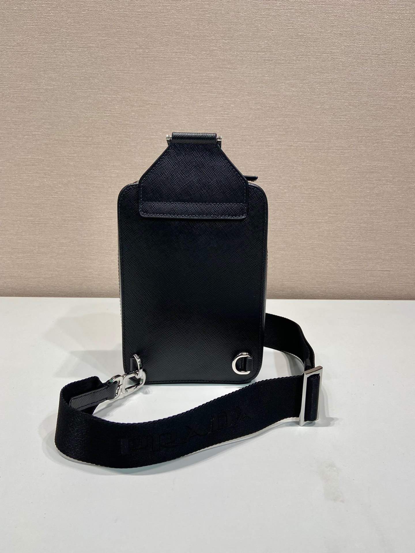 Prada 2VZ106 Brique Saffiano Leather Bag Black