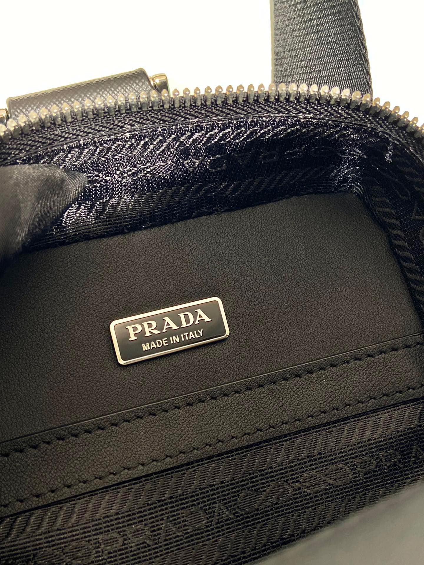 Prada 2VZ106 Brique Saffiano Leather Bag Black