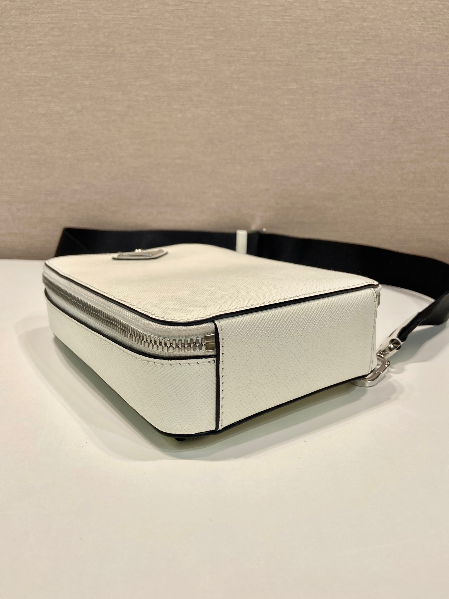 Prada 2VZ106 Brique Saffiano Leather Bag White