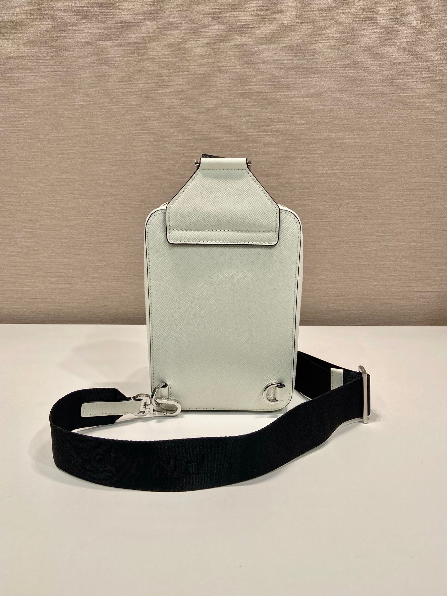 Prada 2VZ106 Brique Saffiano Leather Bag White