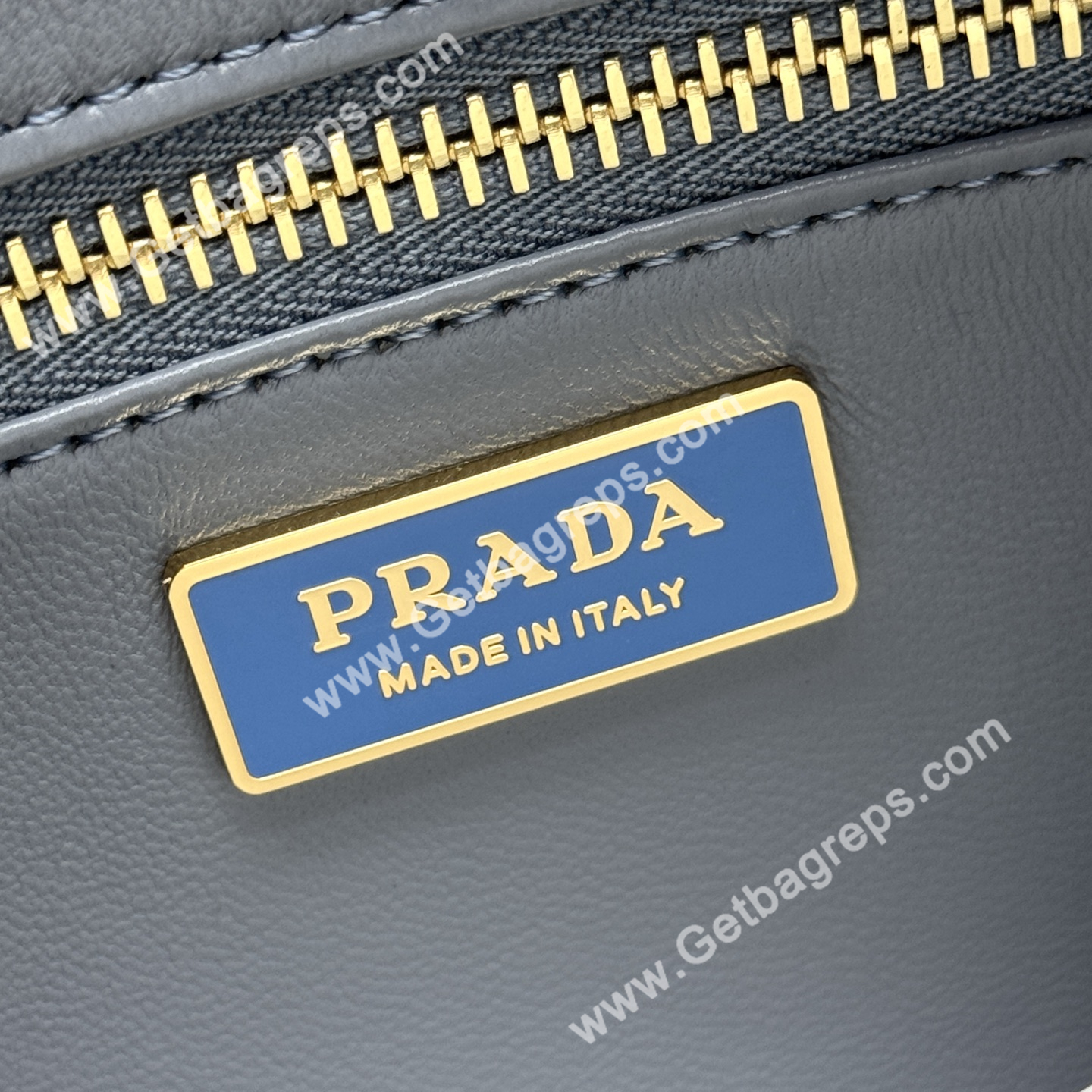 Prada Aimee Small Leather Shoulder Bag Blue