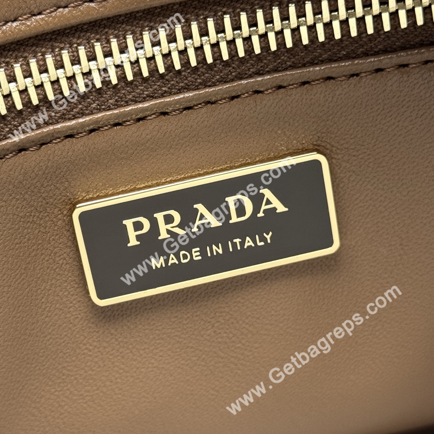 Prada Aimee Small Leather Shoulder Bag Brown