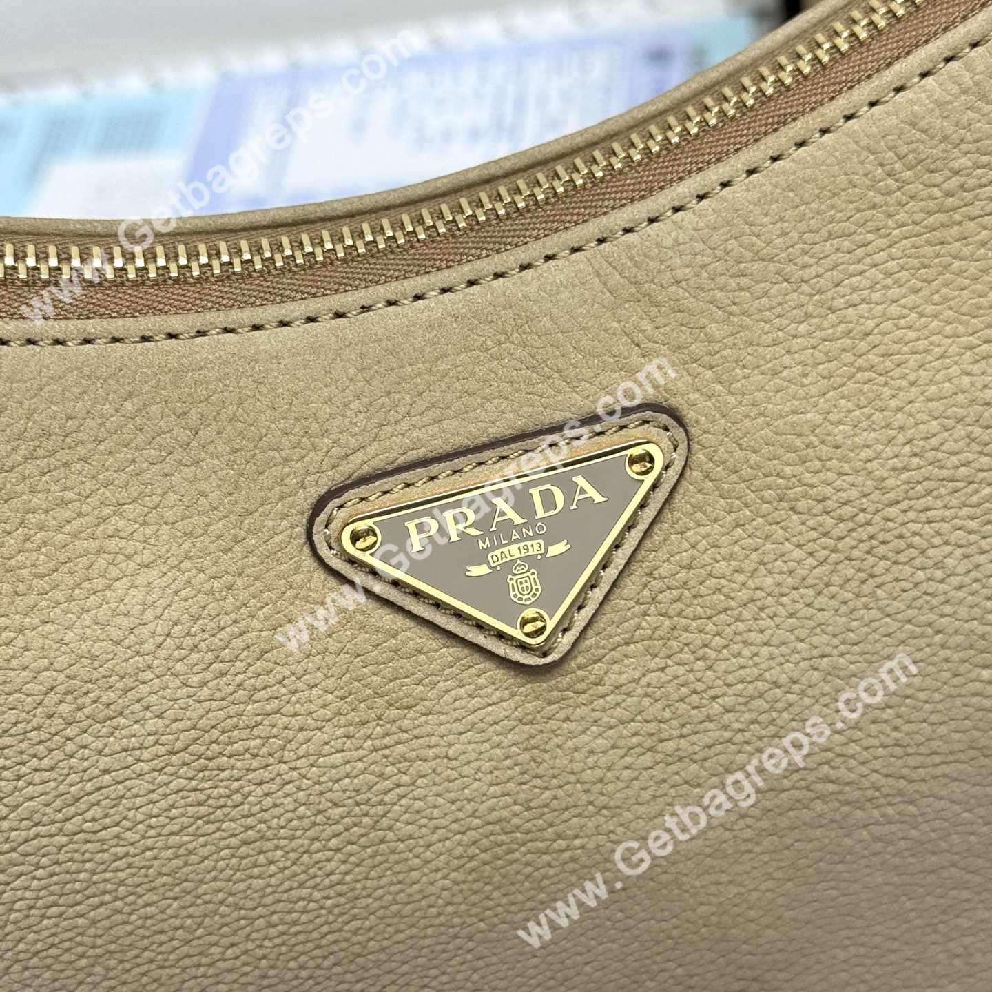 Prada Aimee Small Leather Shoulder Bag Khaki