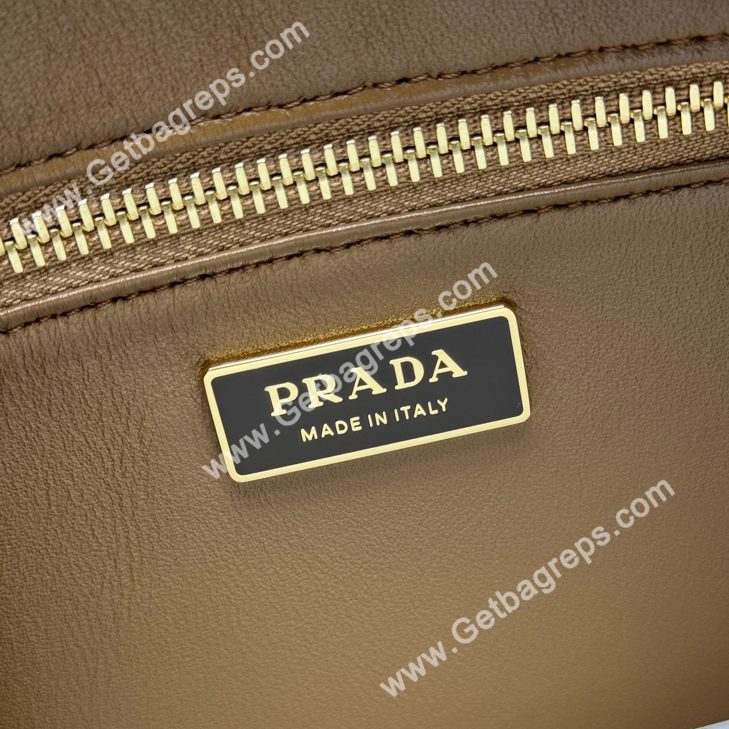 Prada Aimee Small Leather Shoulder Bag Khaki