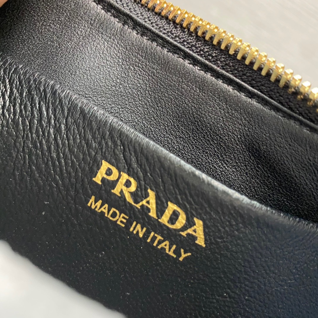 Prada Arque Leather Shoulder Bag Black