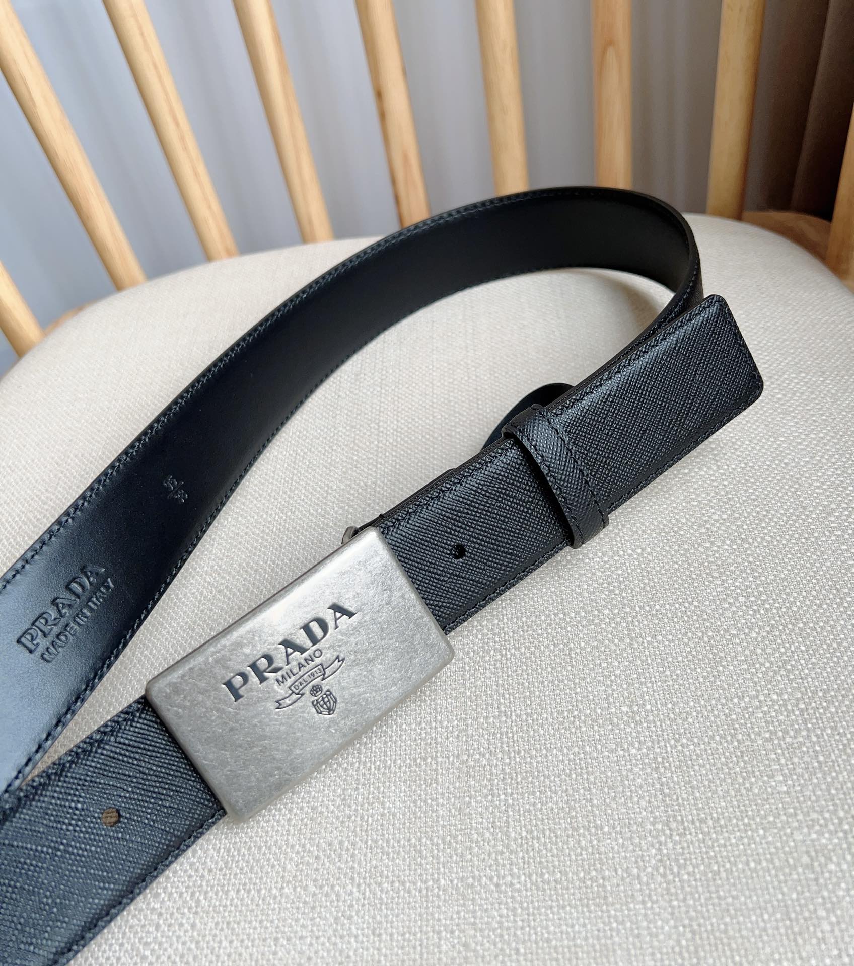 Prada Men Leather Belt Width 35mm 0001