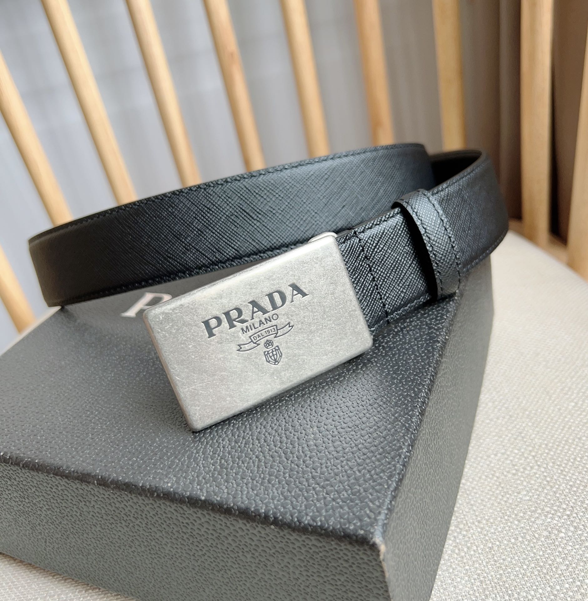 Prada Men Leather Belt Width 35mm 0001