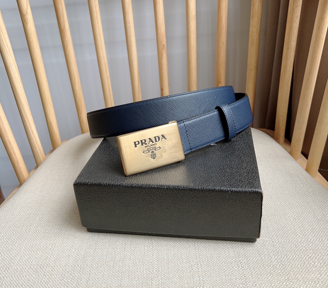 Prada Men Leather Belt Width 35mm 0003