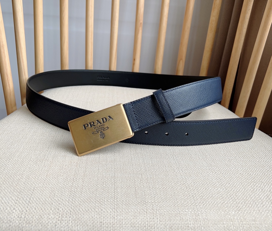 Prada Men Leather Belt Width 35mm 0003