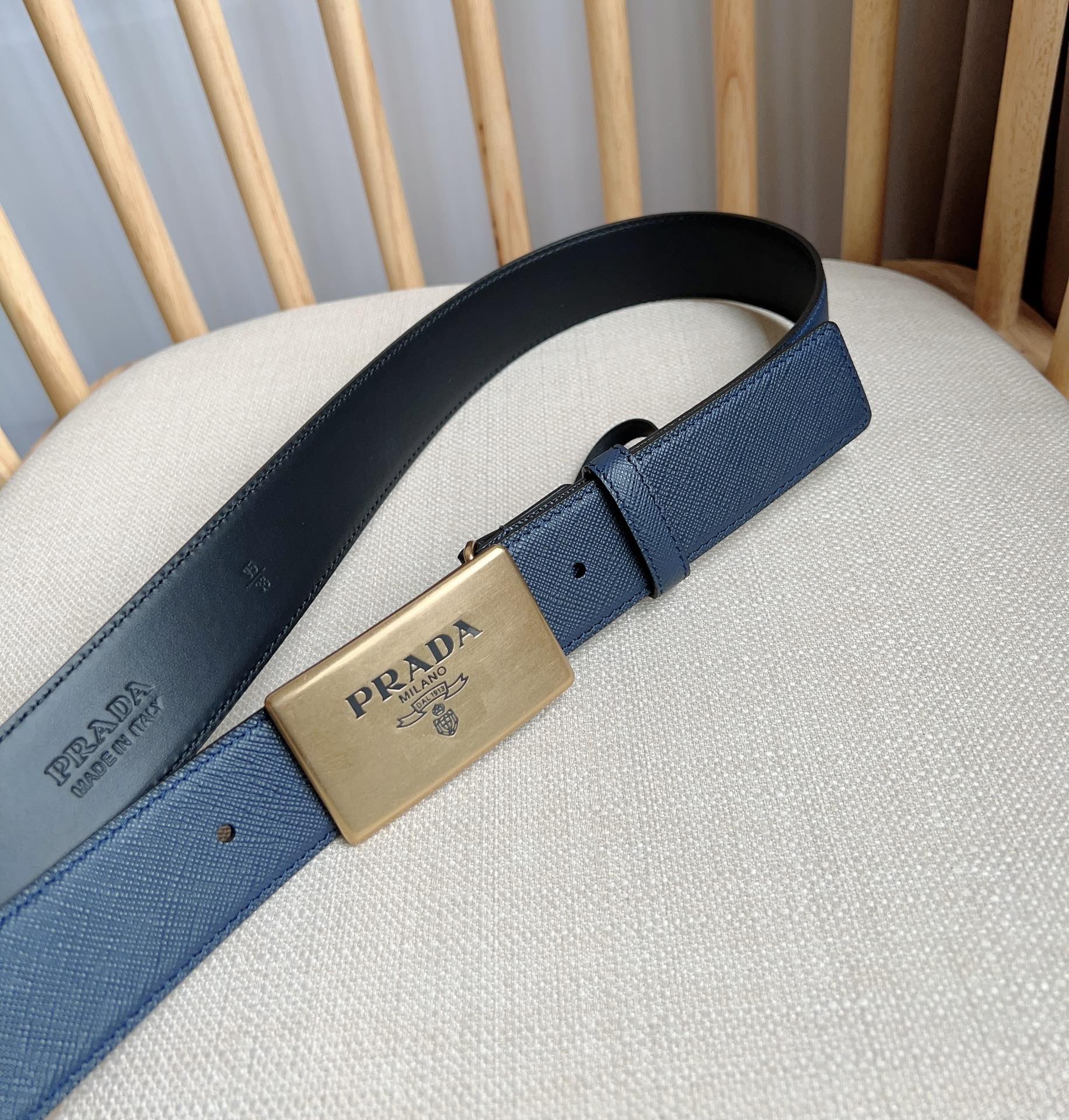 Prada Men Leather Belt Width 35mm 0003