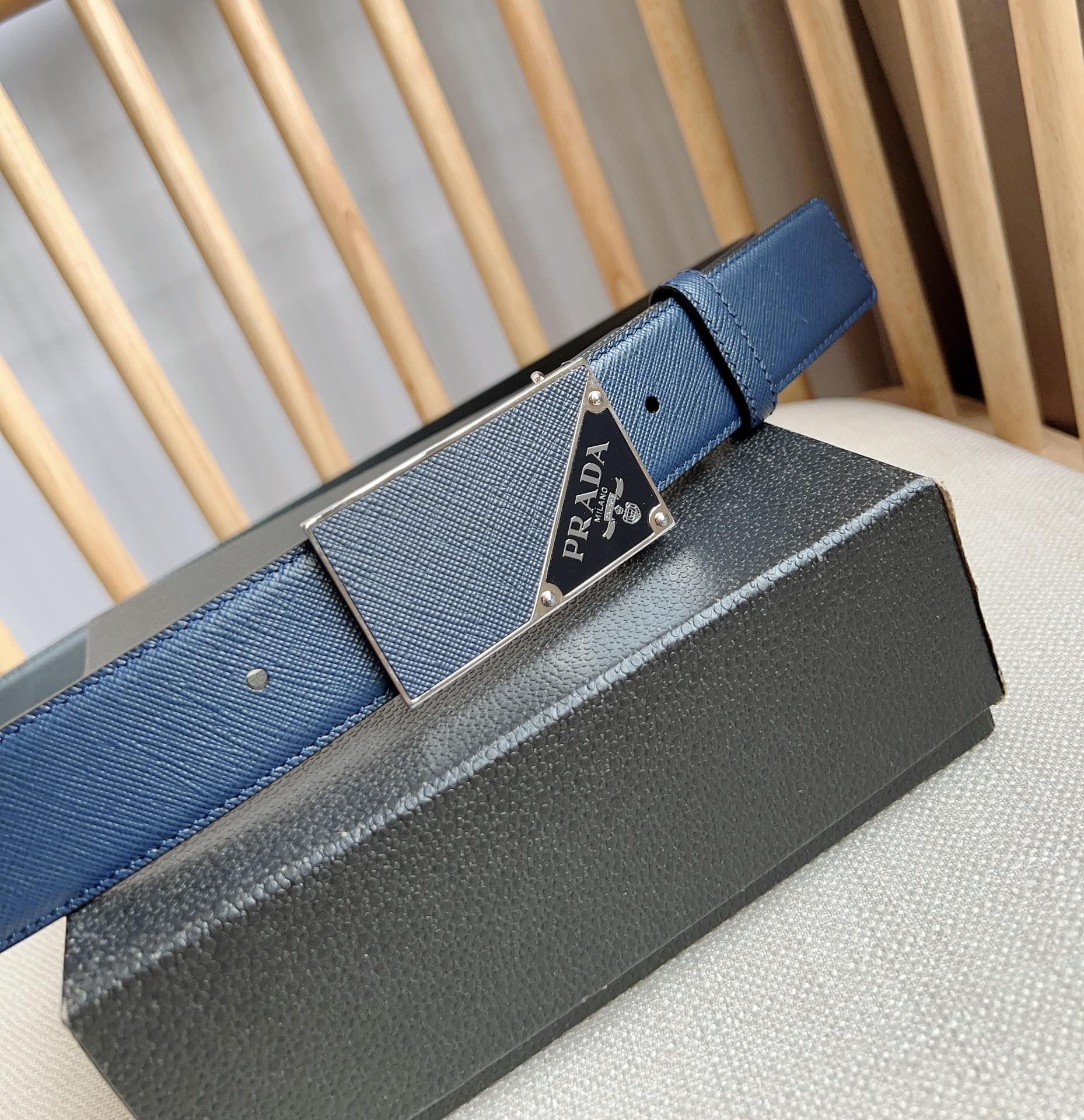 Prada Men Leather Belt Width 35mm 0005