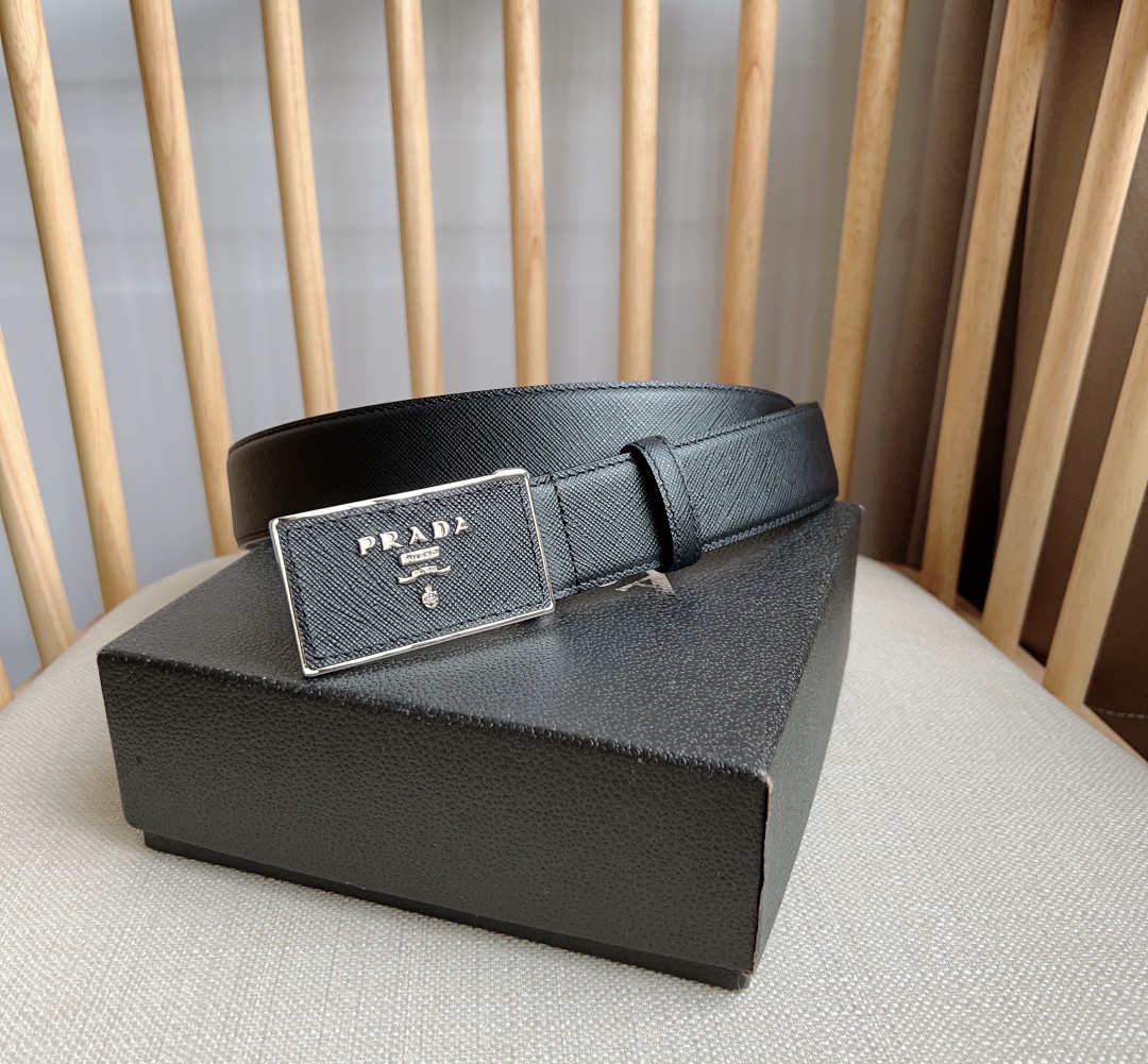 Prada Men Leather Belt Width 35mm 0006