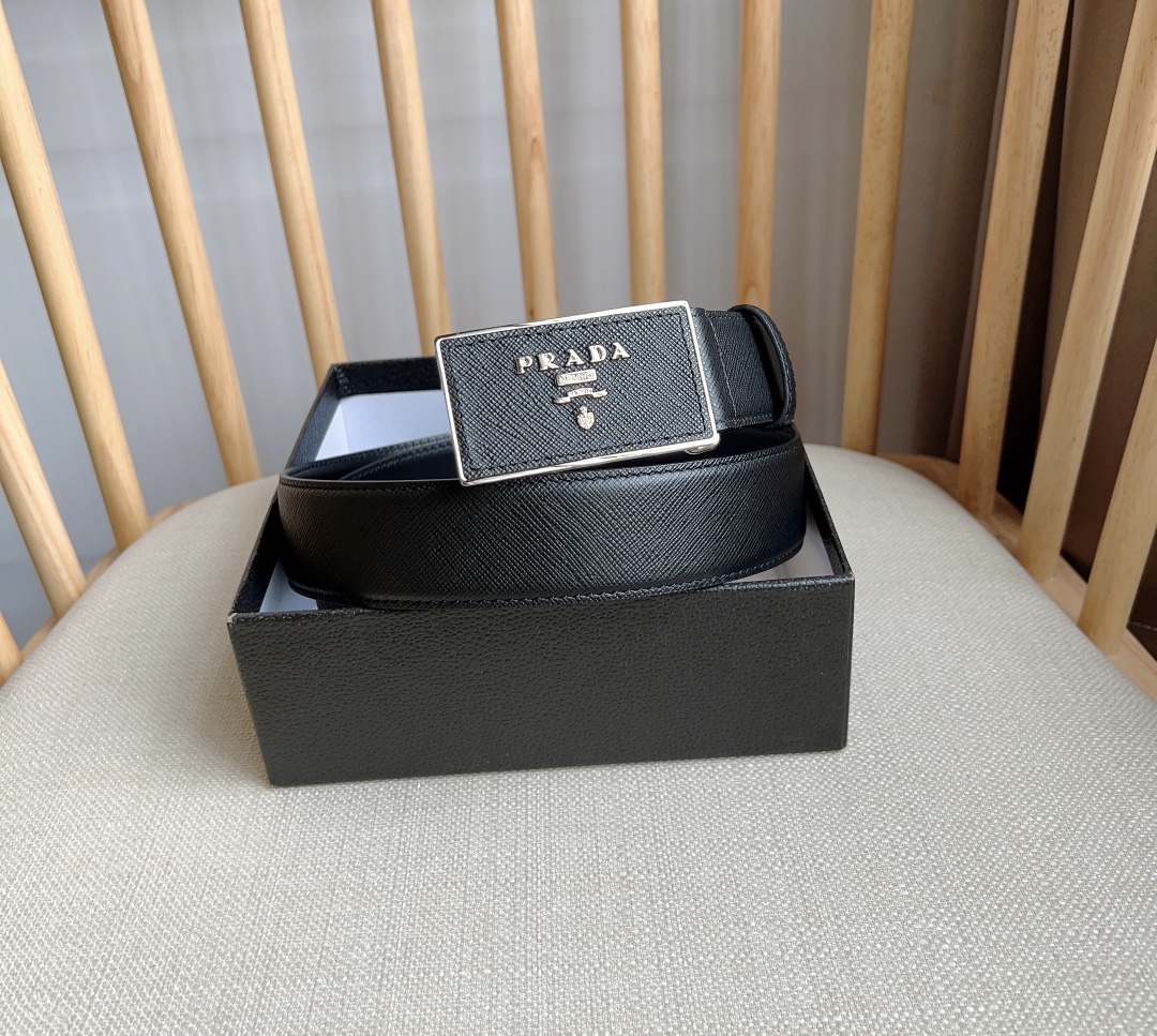 Prada Men Leather Belt Width 35mm 0006