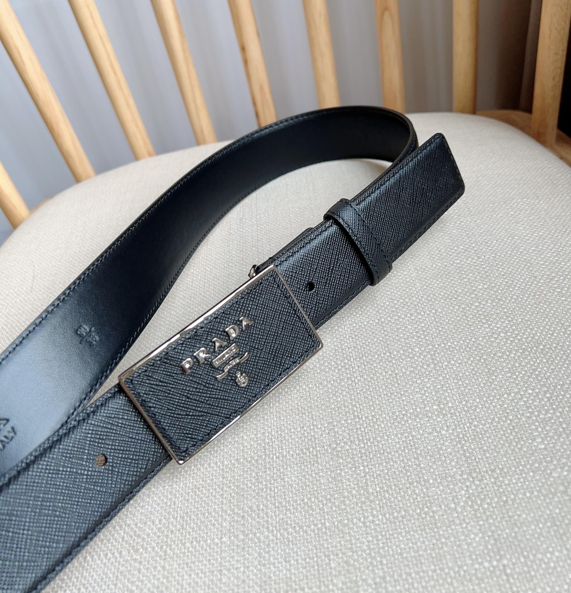 Prada Men Leather Belt Width 35mm 0006