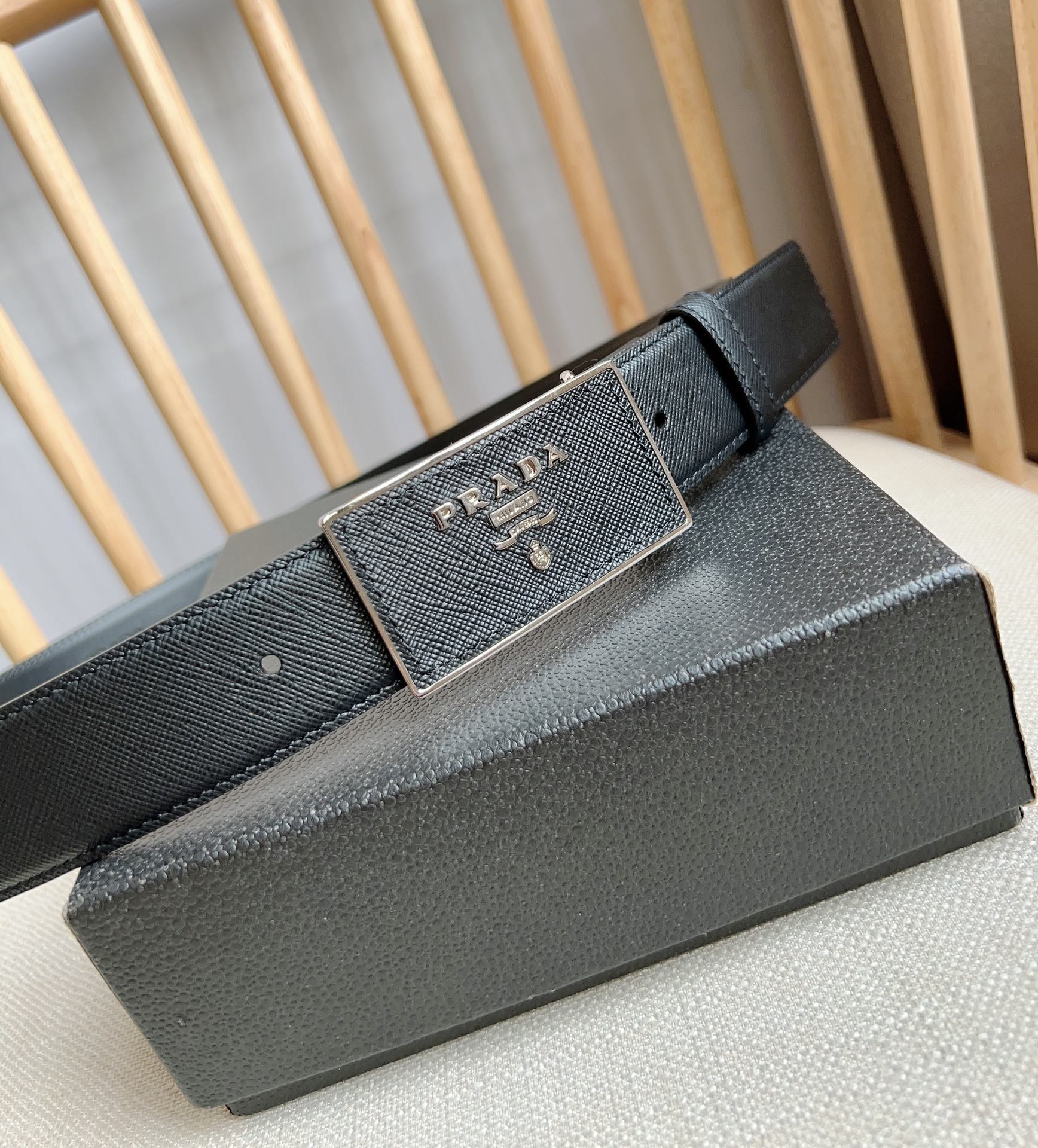 Prada Men Leather Belt Width 35mm 0006