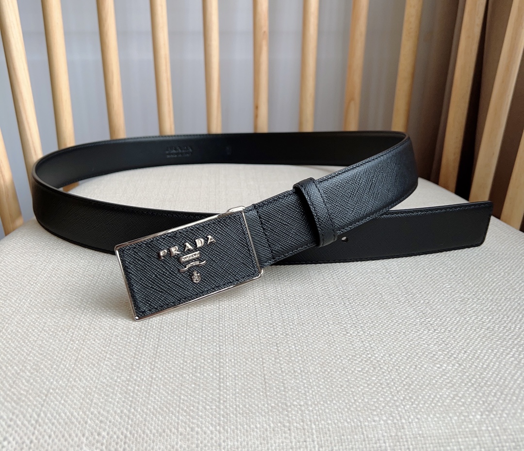 Prada Men Leather Belt Width 35mm 0006