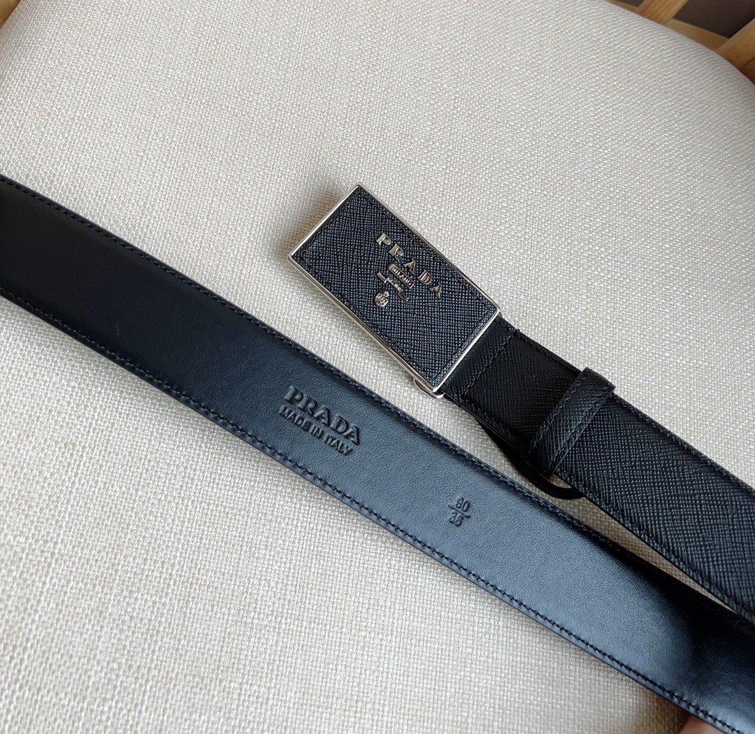 Prada Men Leather Belt Width 35mm 0006