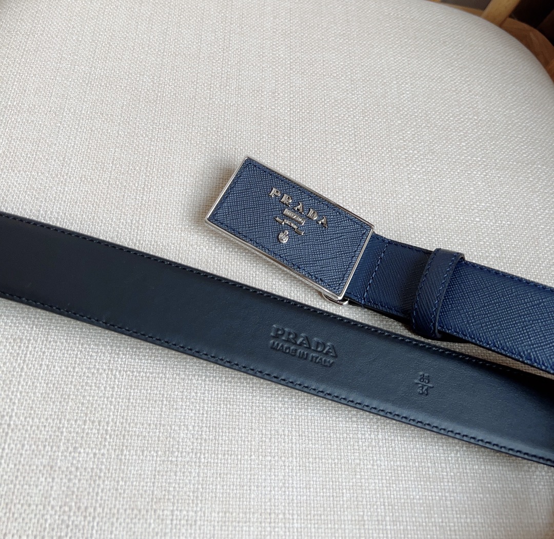 Prada Men Leather Belt Width 35mm 0007