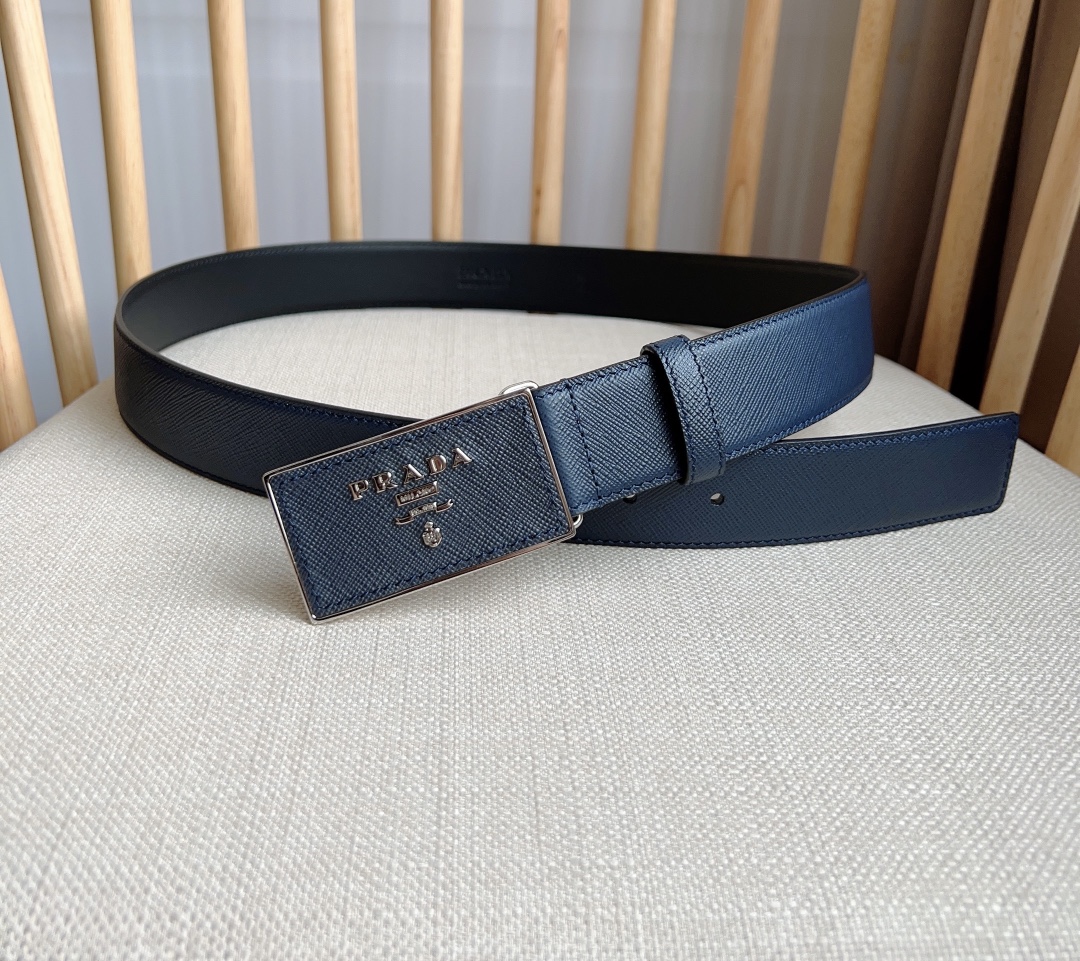 Prada Men Leather Belt Width 35mm 0007