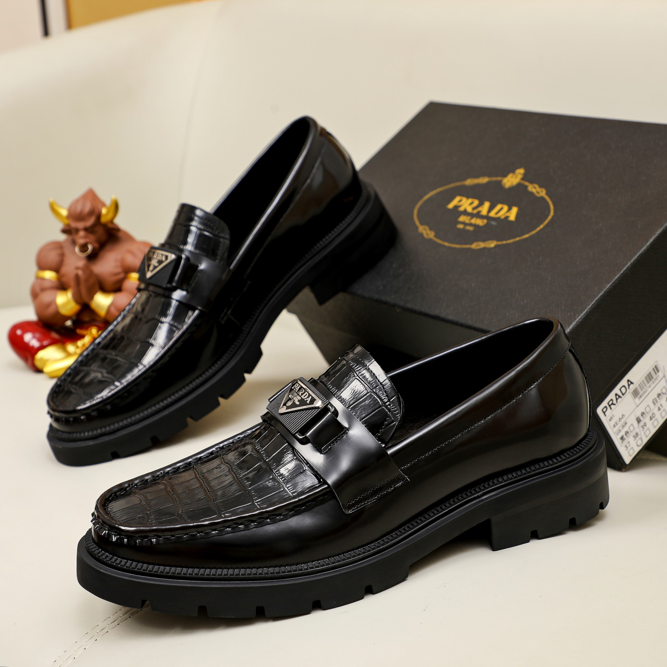 Prada Mens Business Leather Shoes-0001 38-45