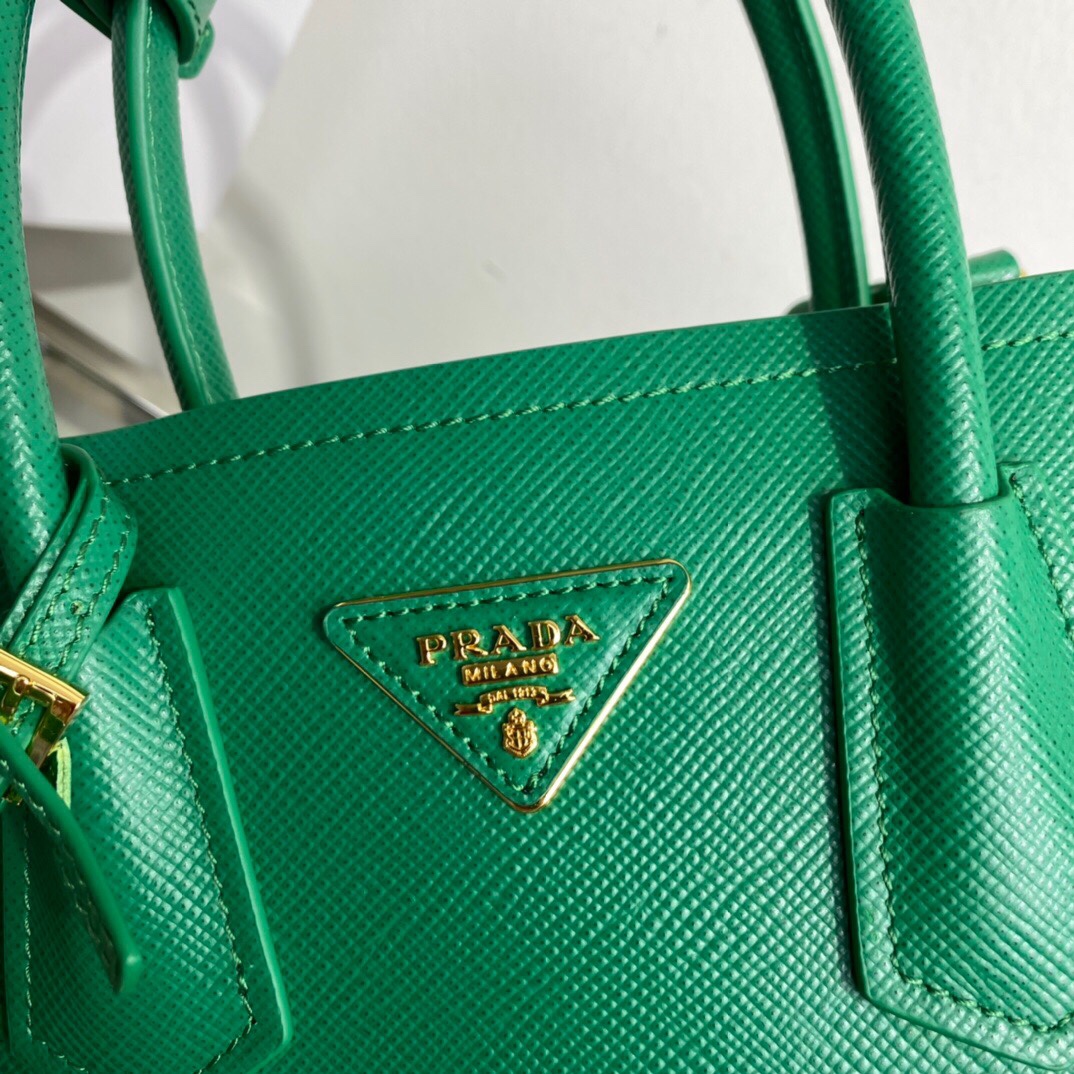 Prada Prada Double Saffiano Leather Mini Bag Green 1BG443