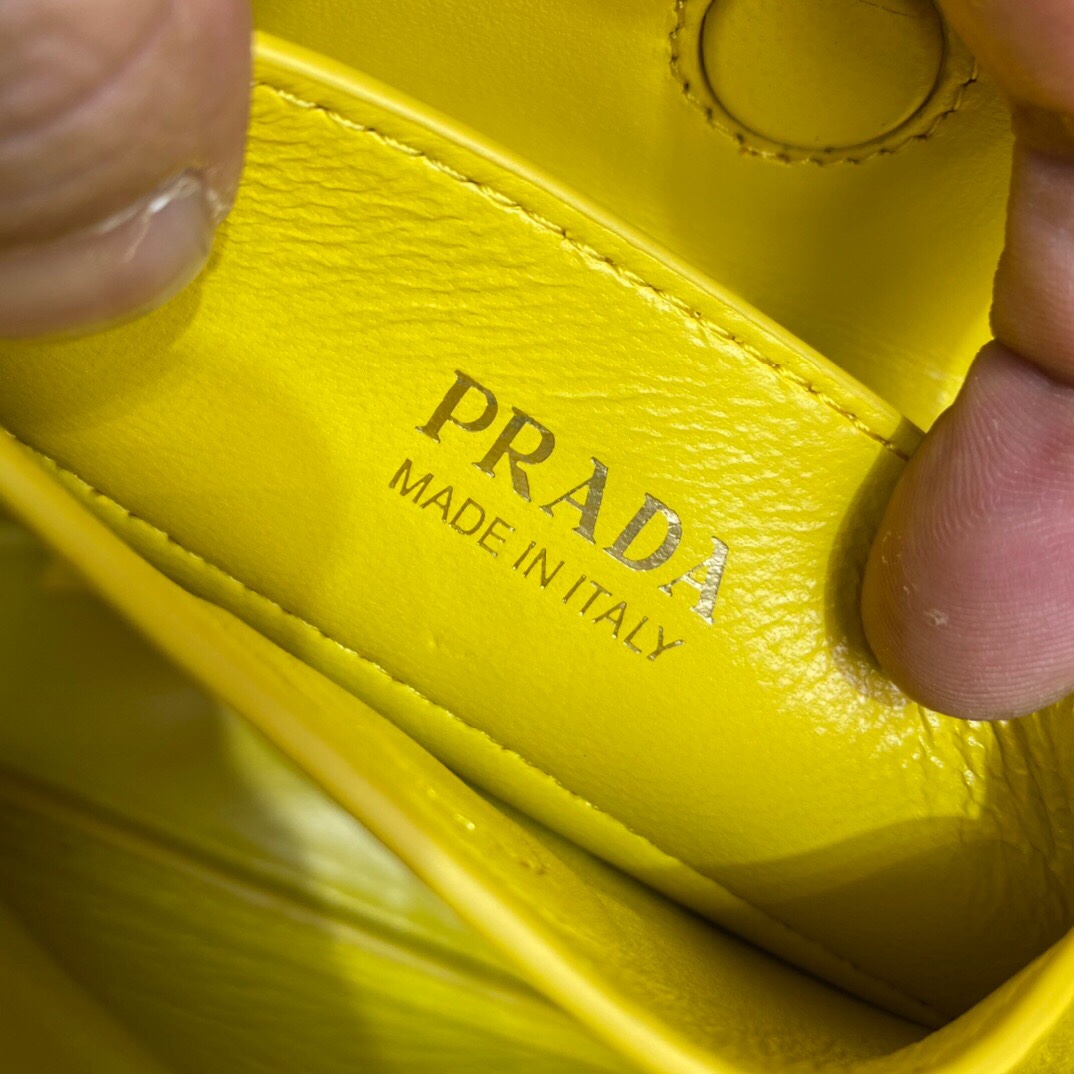 Prada Prada Double Saffiano Leather Mini Bag Yellow 1BG443