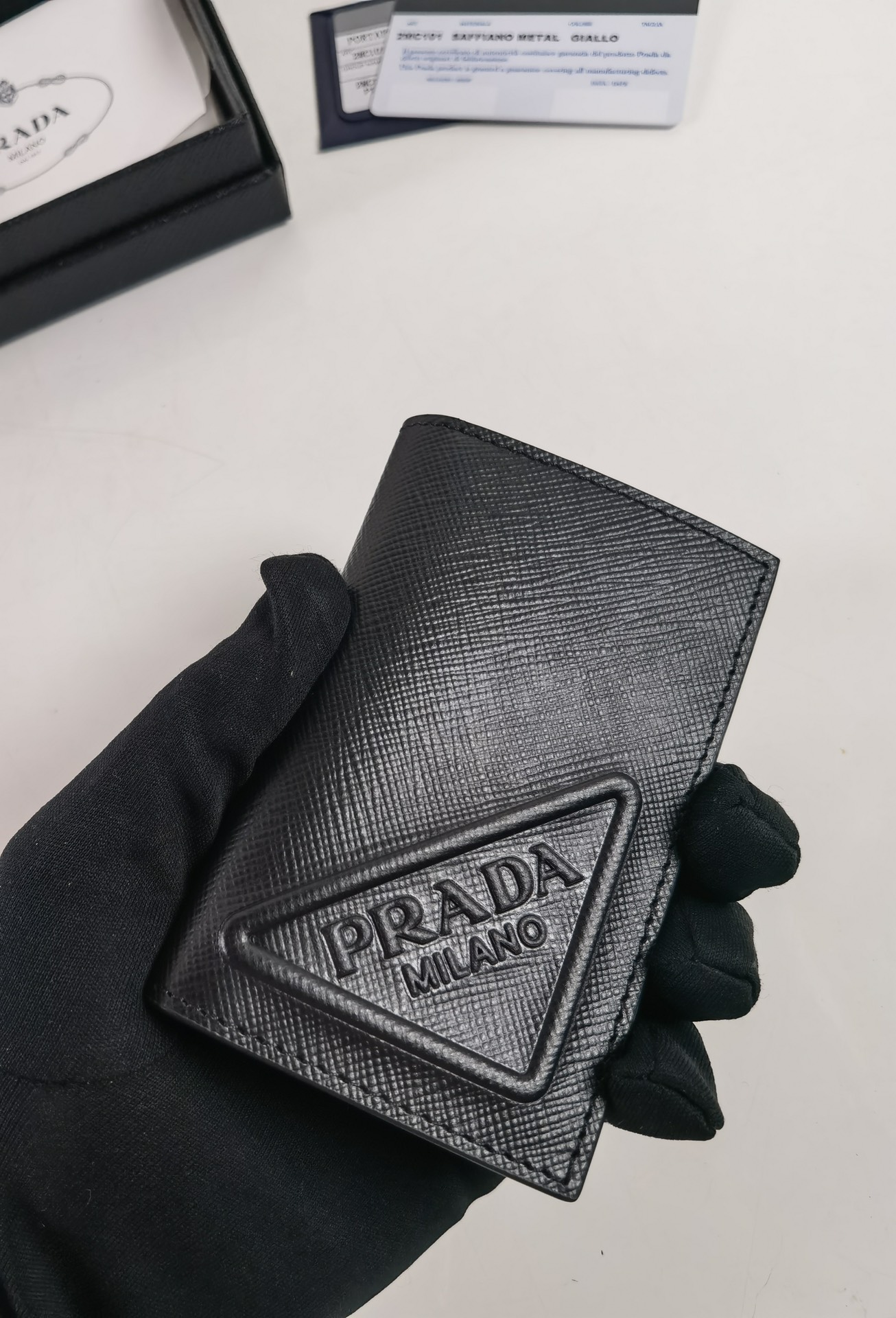 Prada Saffiano Leather Wallet Black 2MC101